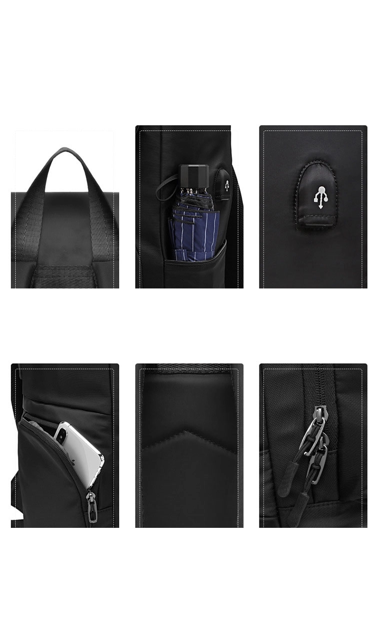 Custom Men's Sports Waterproof Laptop Bags with USB Port 9