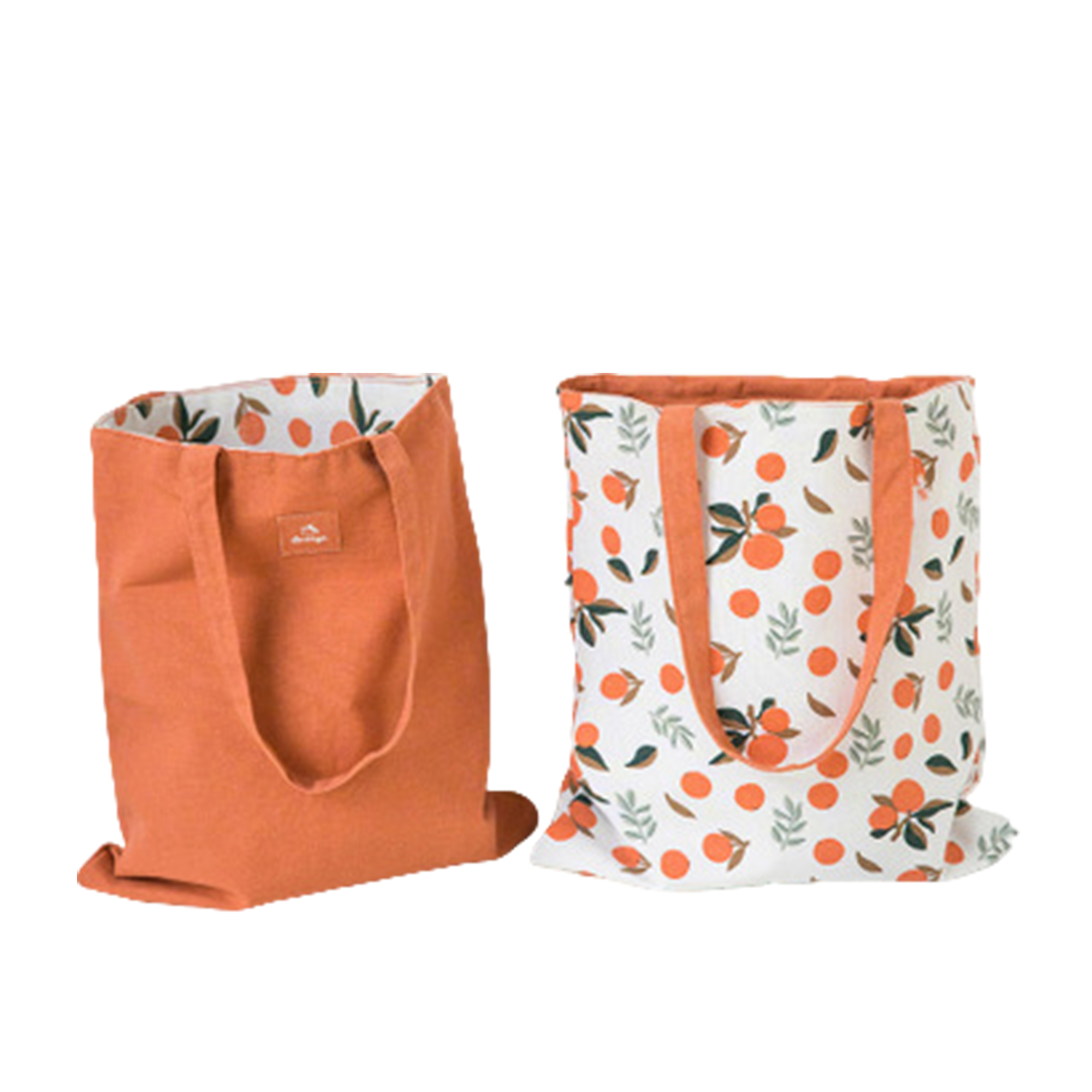 Reversible Cotton Carry Tote Double Layer 16" x 13.5" 3