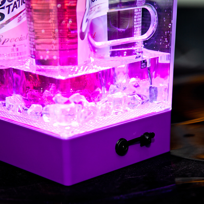 12cs Bottle Square Colors Changing Led Ice Bucket 8
