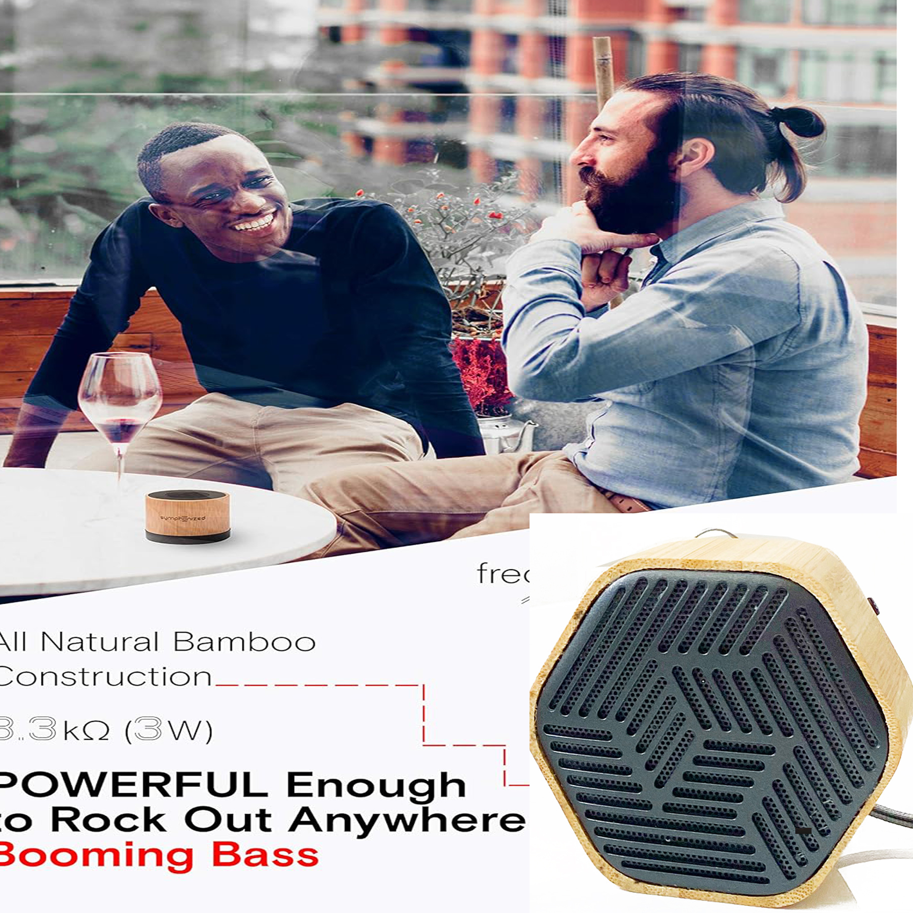 Bamboo Wireless Speaker for Home Audio 4
