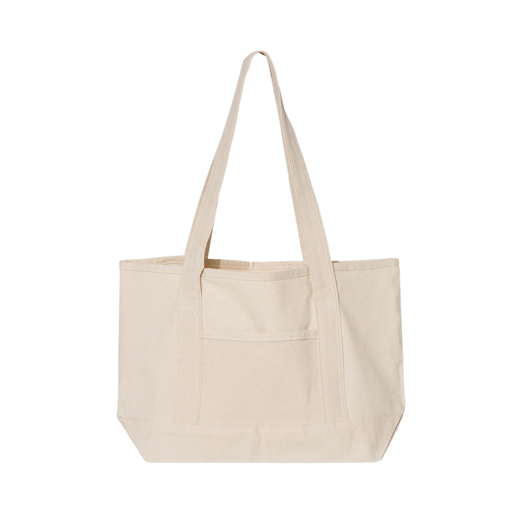 12 oz. Small Natural Heavy Canvas Deluxe Pocket Tote Bag_R116NBT 3