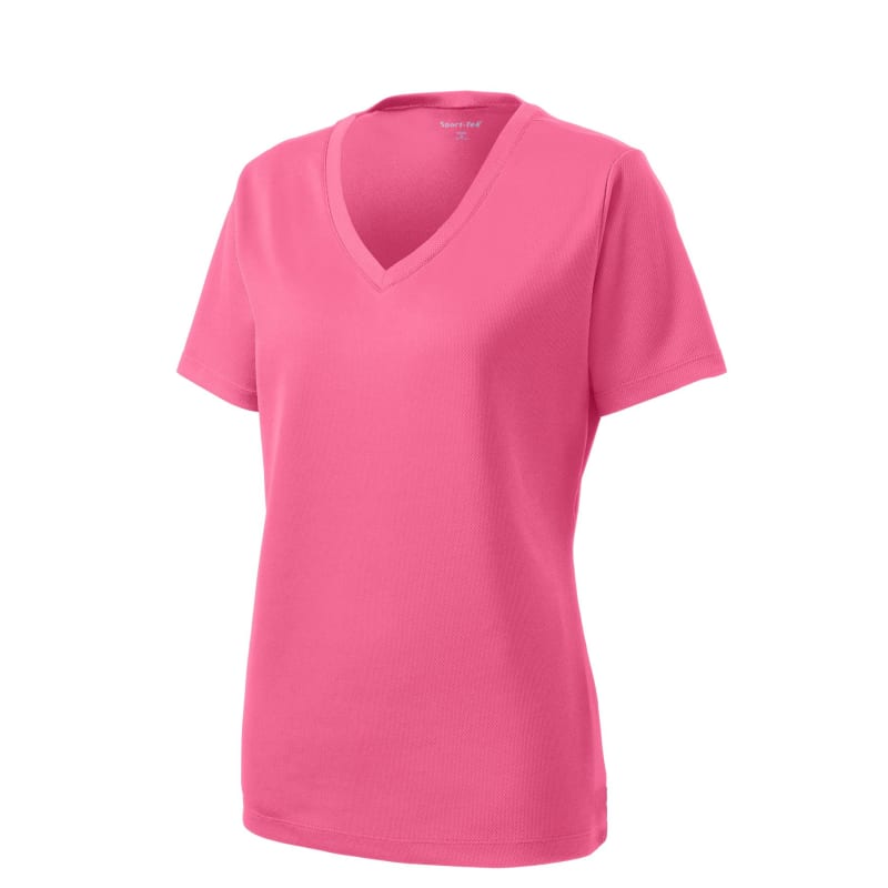 Sport-Tek Women's PosiCharge RacerMesh V-Neck Tee. 48
