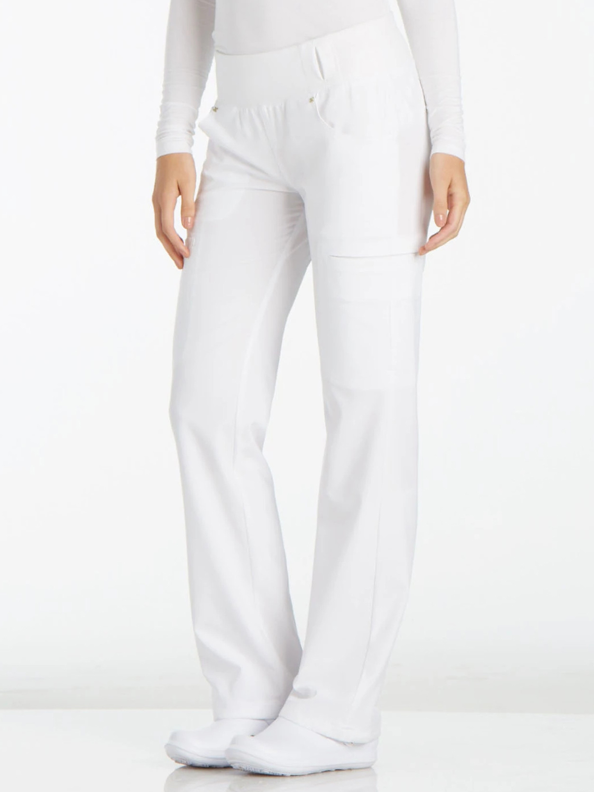 Cherokee - iFlex - Mid Rise Straight Leg Comfort Knit Waistband Pull-on Pant 33