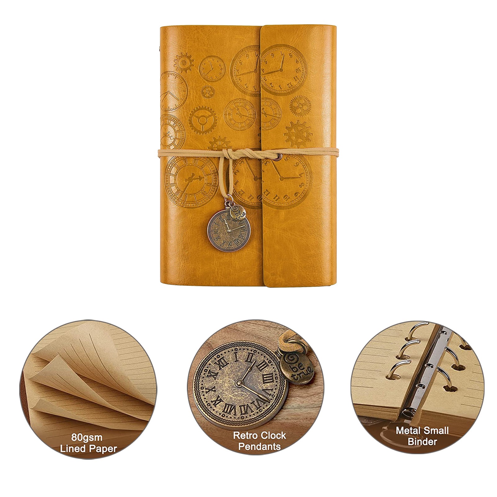 Refillable Notebook with Lined Pages Vintage Travelers Notebook 2