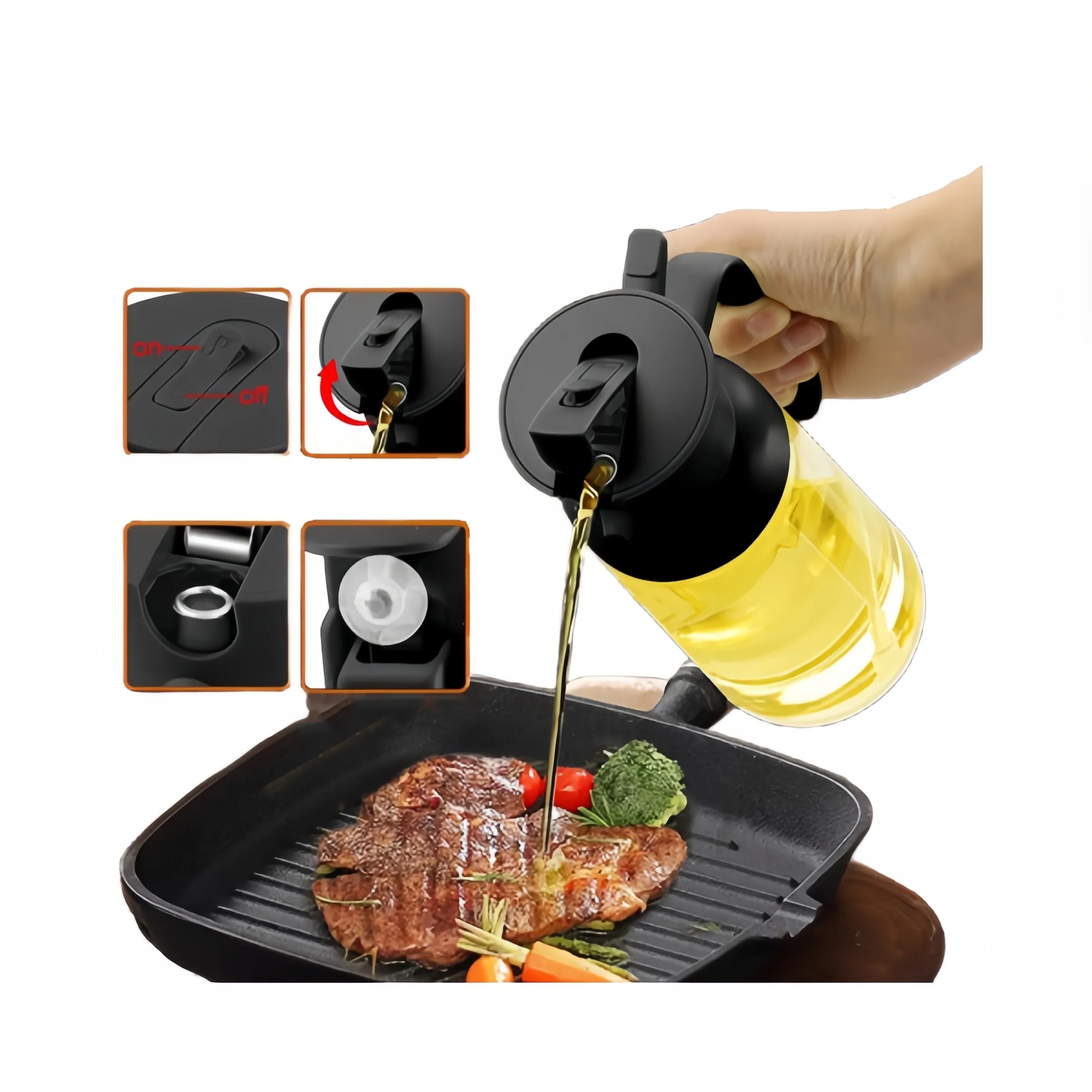 18oz two-in-one oil dispenser for cooking 2