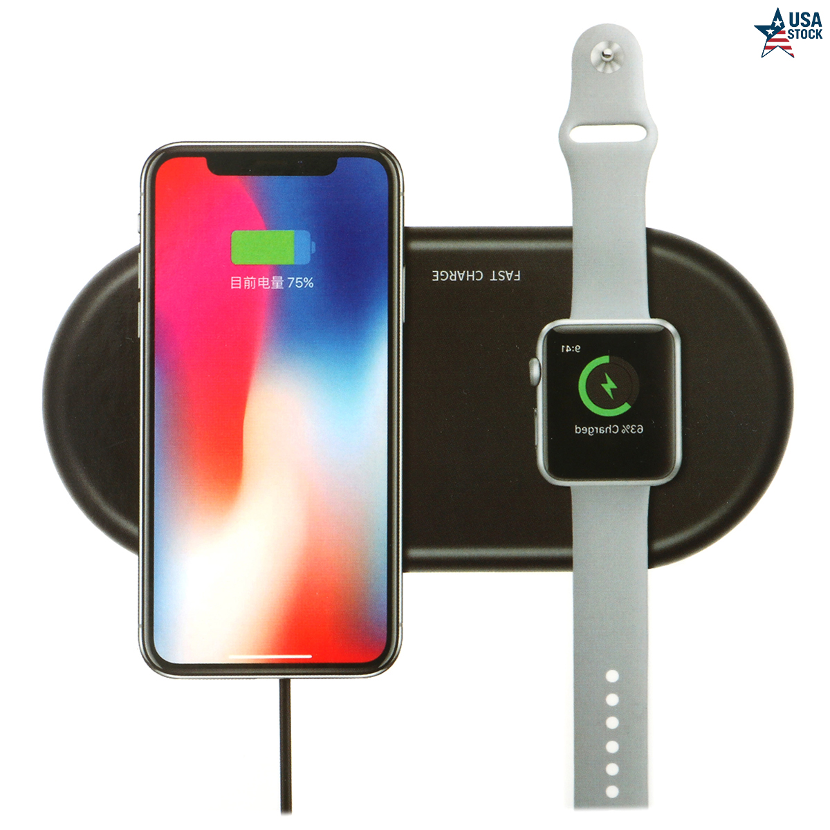 2-in-1 Wireless Charging Pad with Apple Watch® Dock – Compact & Sleek Design 2