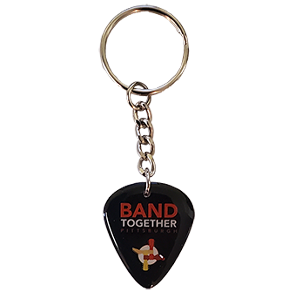 Novelty Pick with Double Sided Imprint with Key Chain Attachment