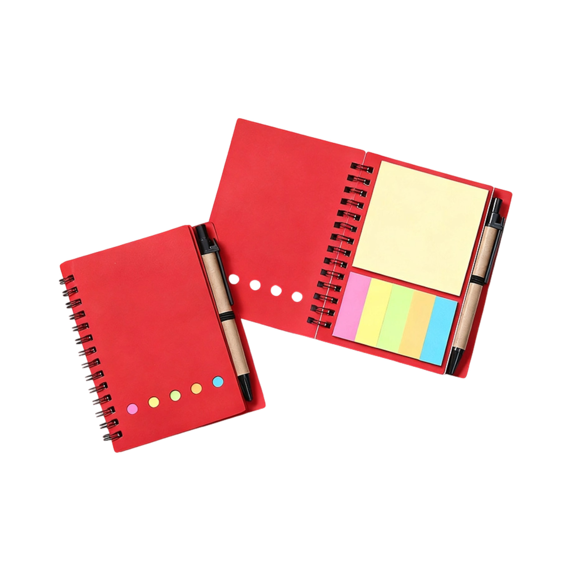Spiral Note Pad With Sticky Notes Plus Pen 6
