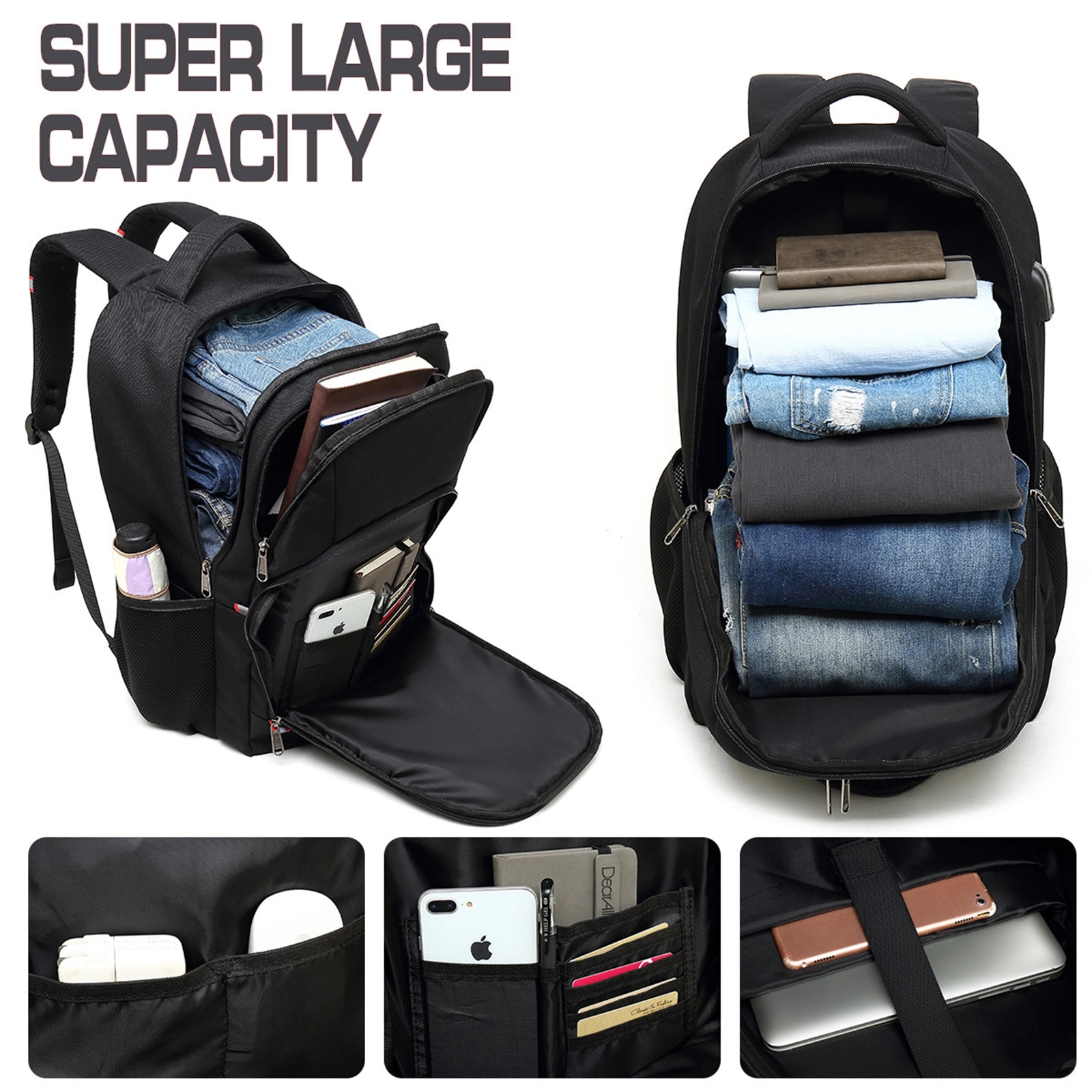 17 Inch Anti Theft Business Backpacks With Usb 5