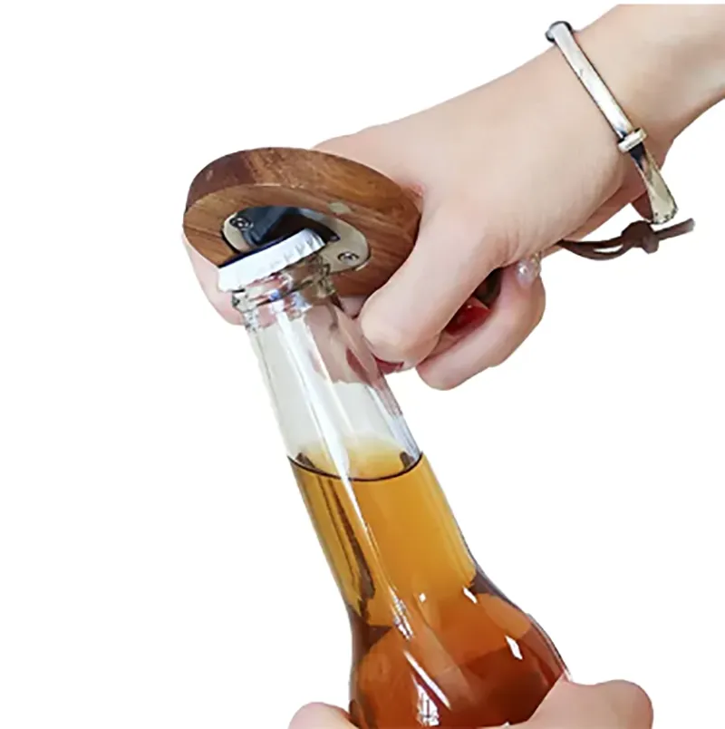 Beech Wooden Handle Bottle Opener With Magnet 4