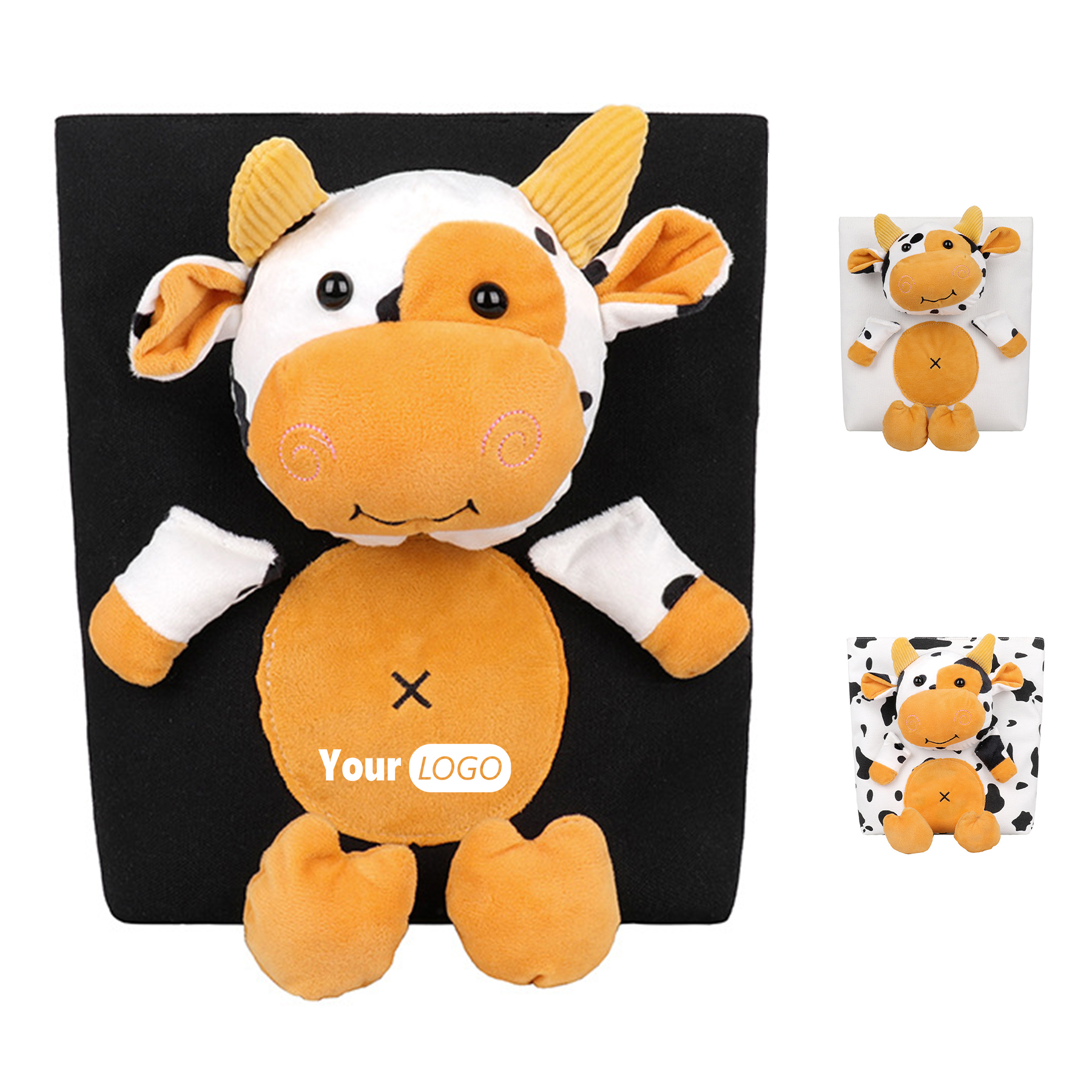 Canvas Cartoon cow large capacity tote bag 2