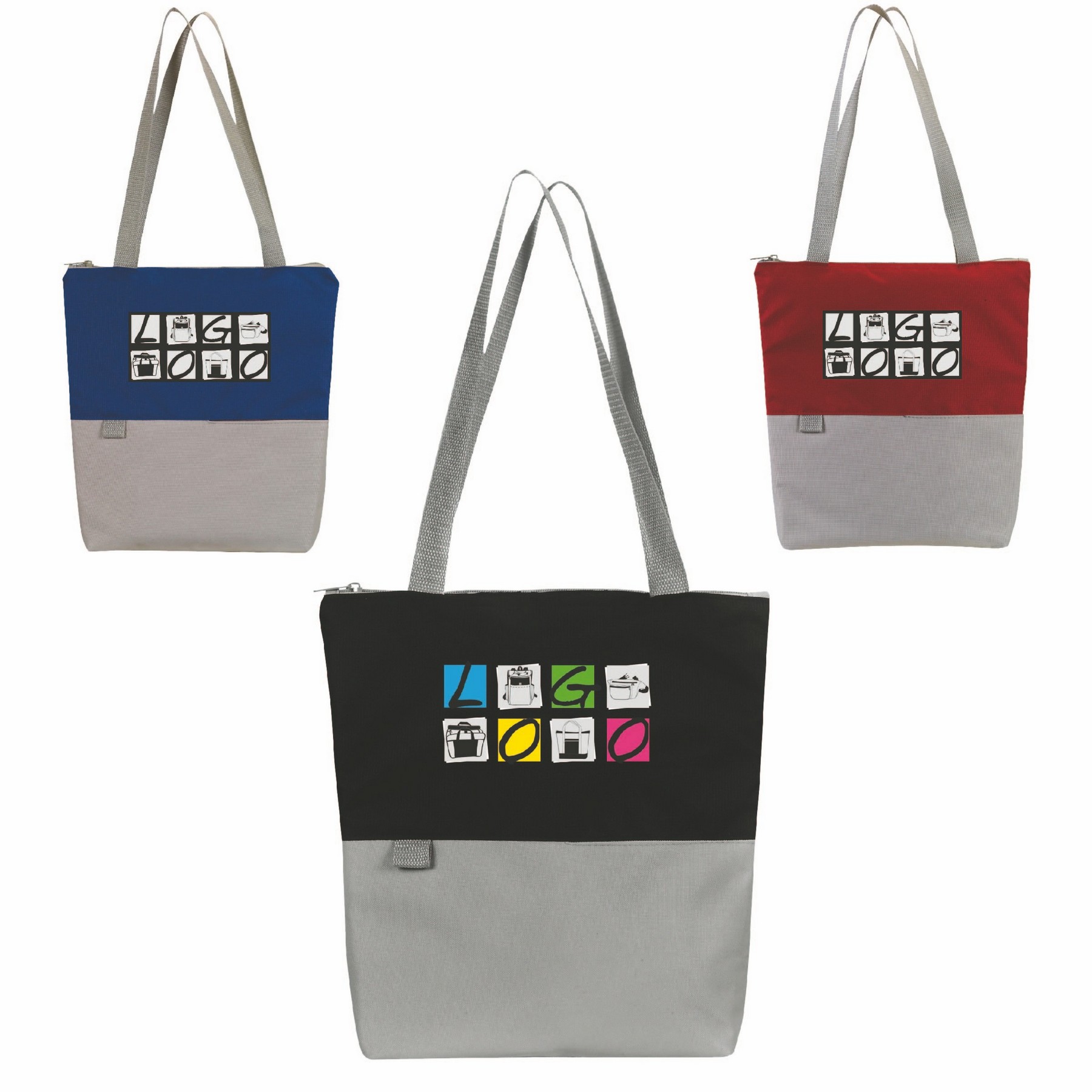 Contempo Two-Tone Zip Tote Bag 1