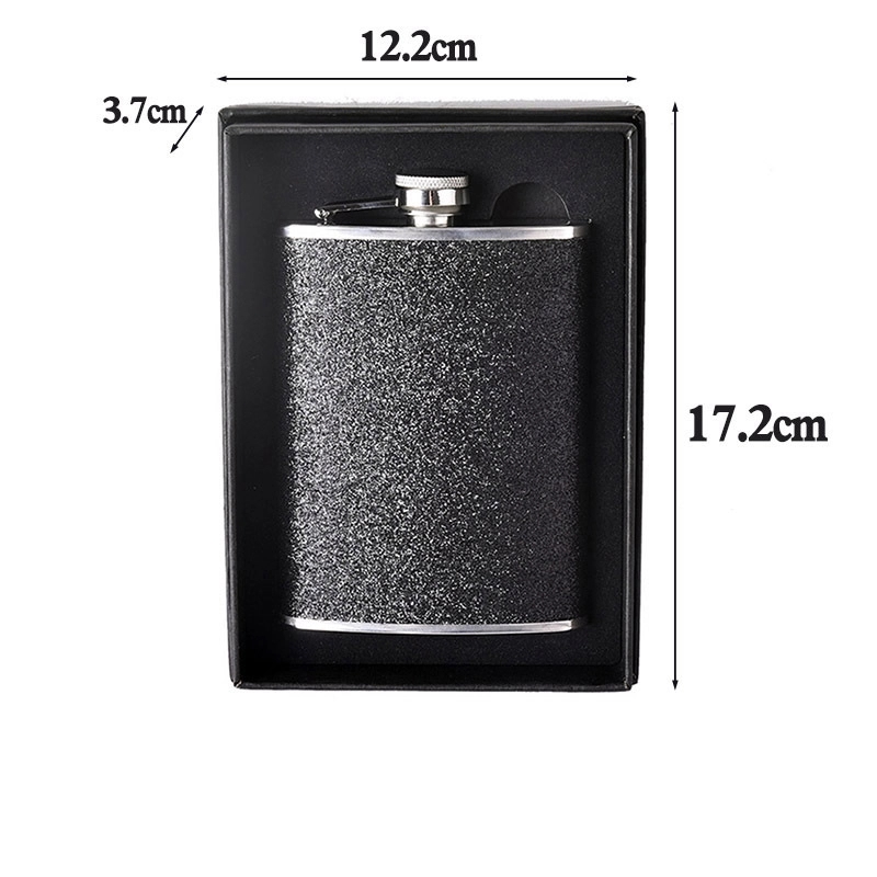 6Oz Colorful Glitter Coating Wine Flask For Women Men 3