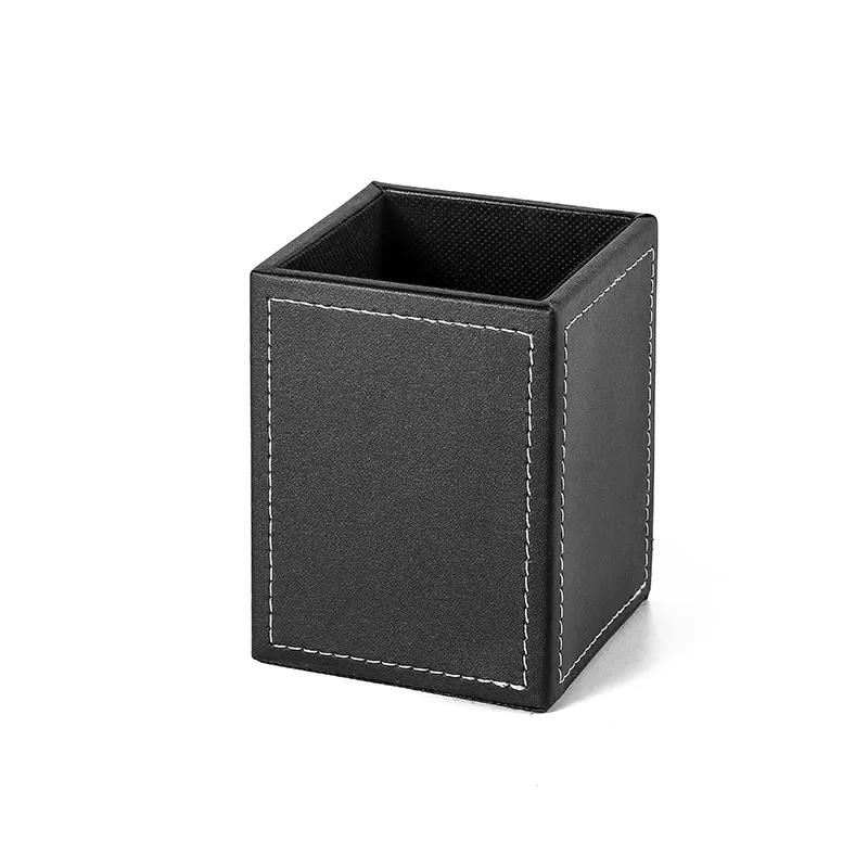 PU Leather Square Pen And Pencil Holder 4
