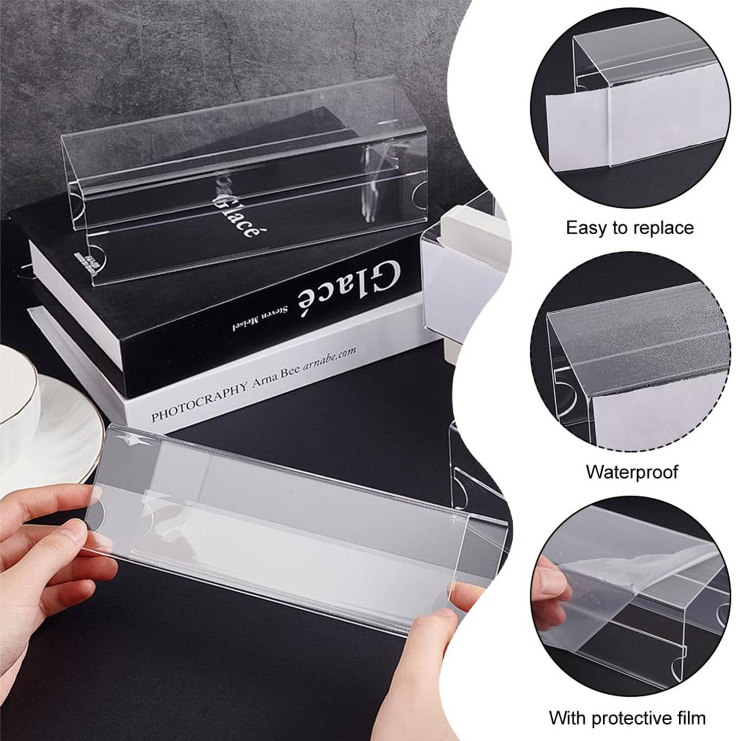 Acrylic Cubicle Name Plate Holder Double-Sided 4