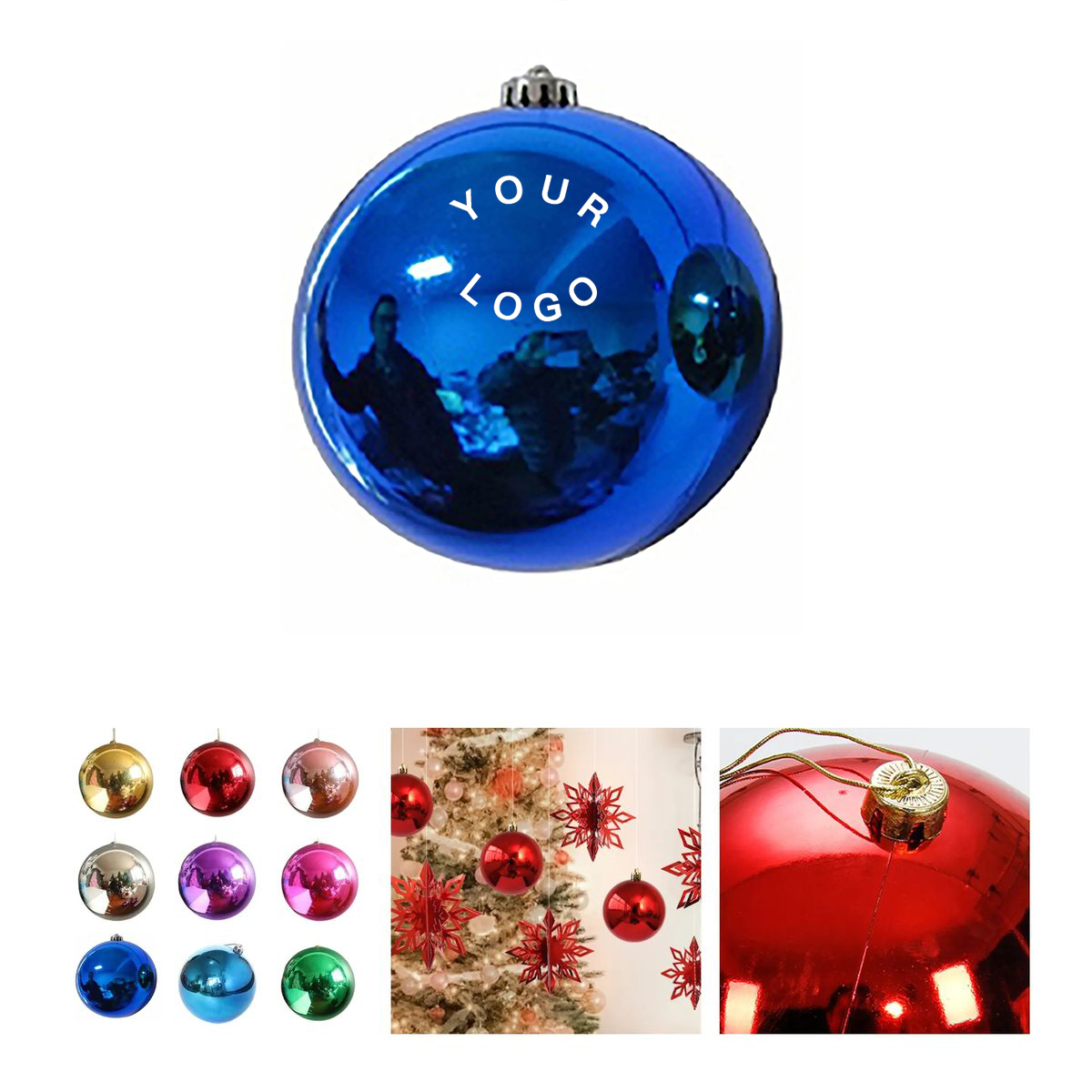Plastic Christmas Tree Ornaments with Glitter 5