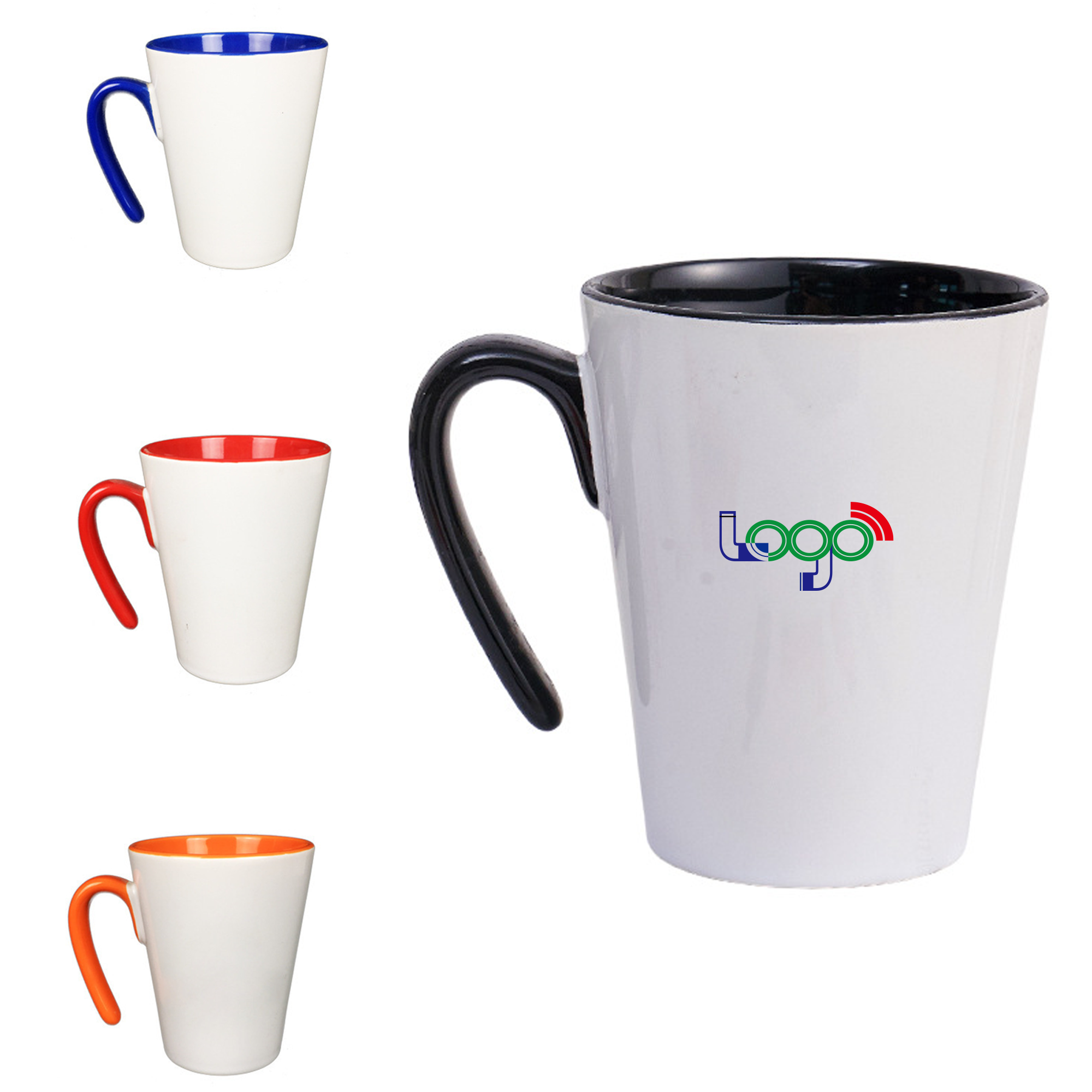 Ceramic Mug with Colorful Handle and Interior 2