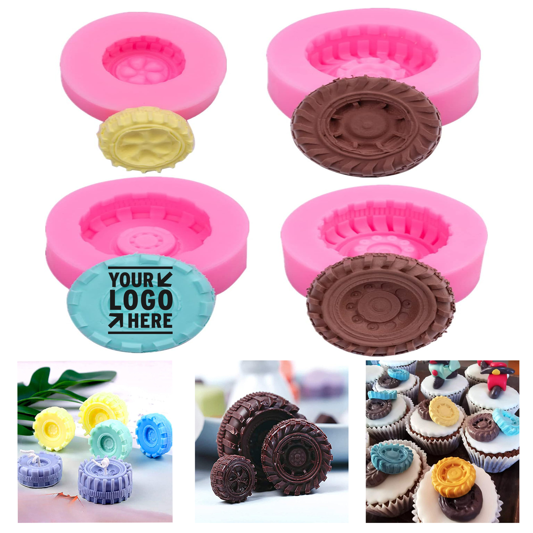 3D Round Tire Fondant Mold 2