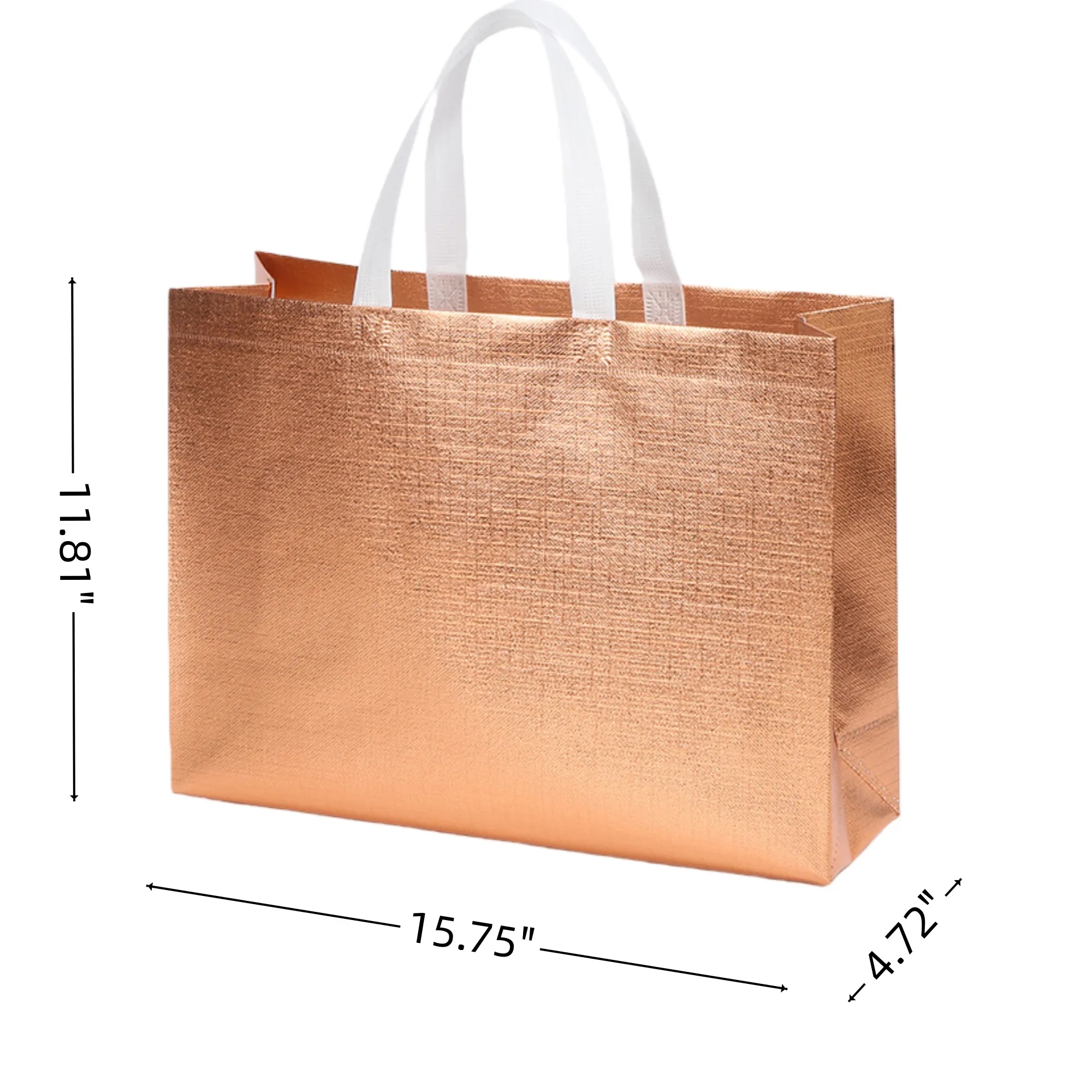 Glossy Laminated Non Woven Tote Bag For Apparel Packaging 1