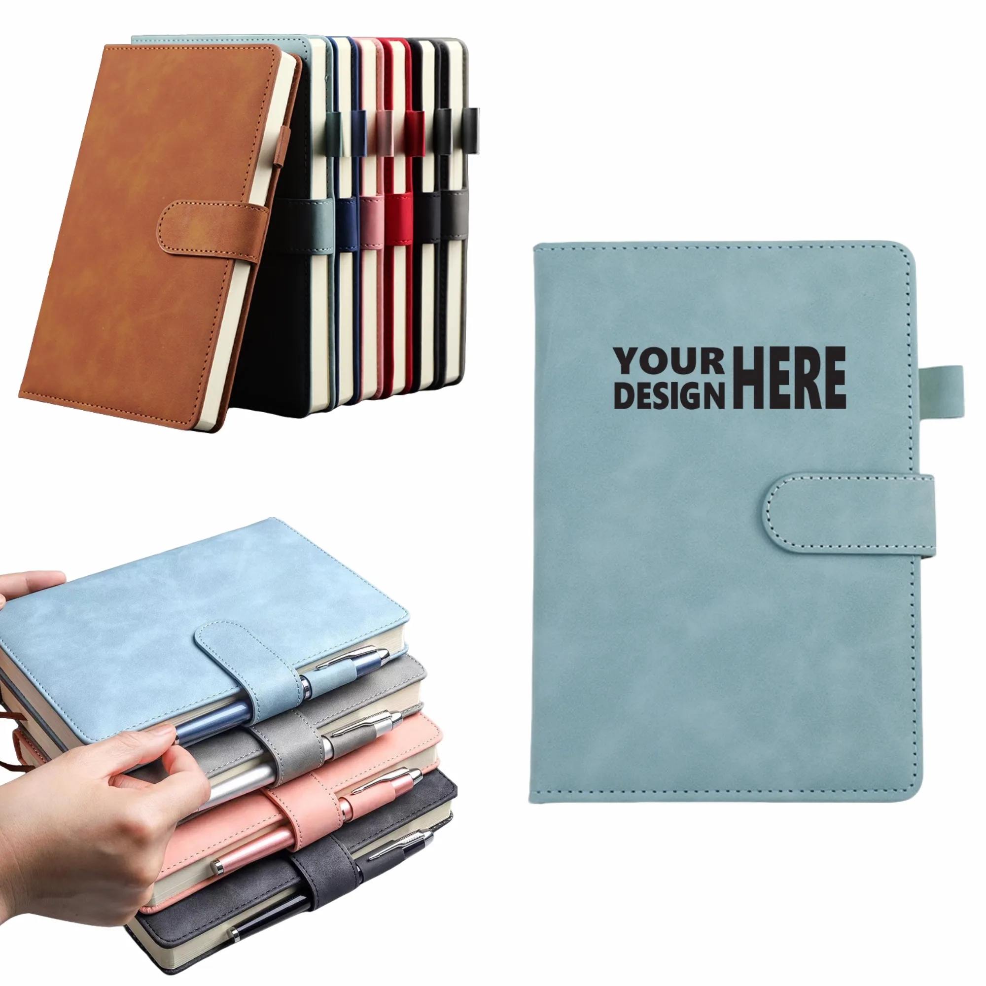 A5 Skin-Feel Leather Notebook: Custom Logo & Pages