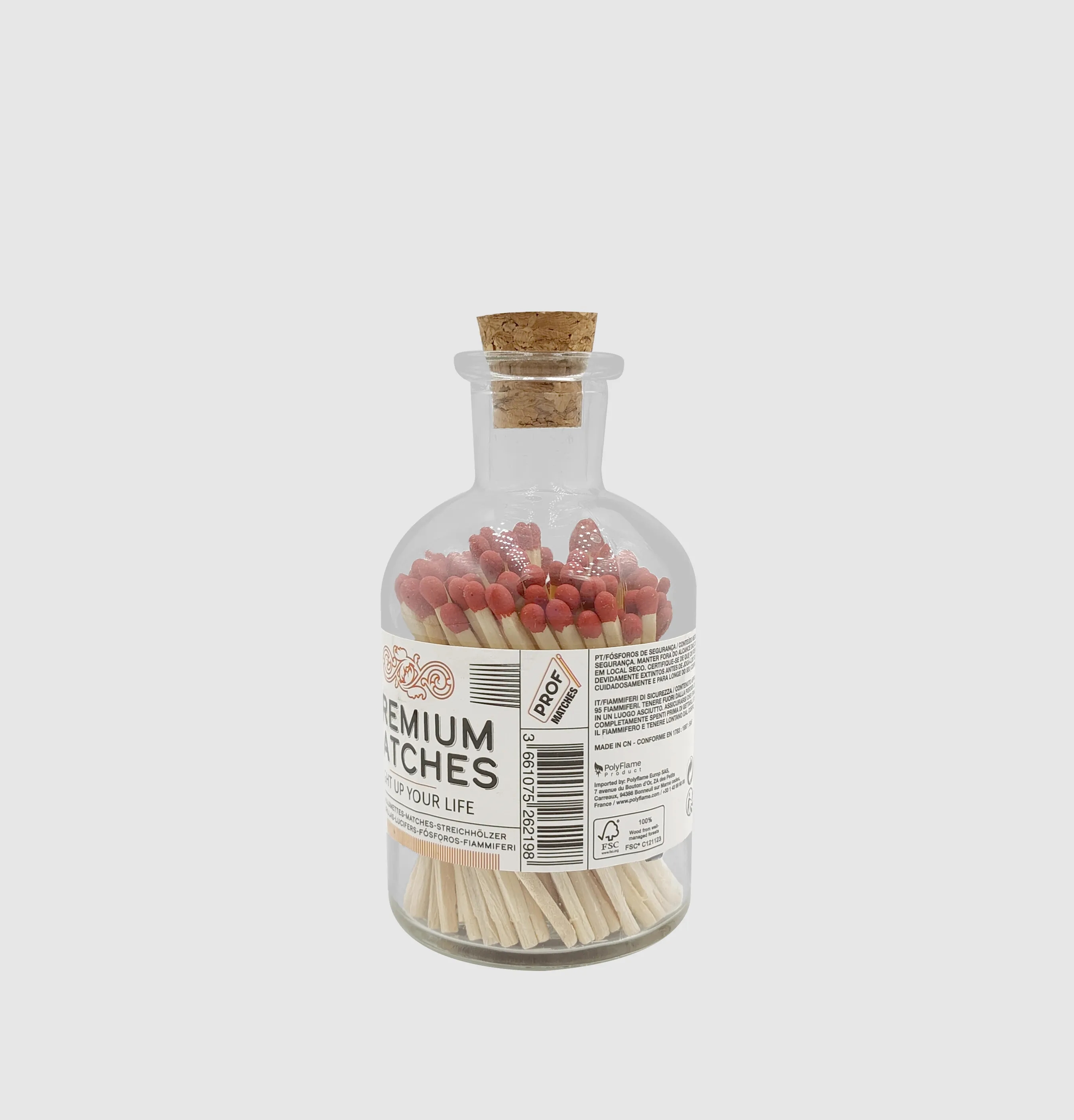 Custom logo Glass matchtick jars-france #10 3