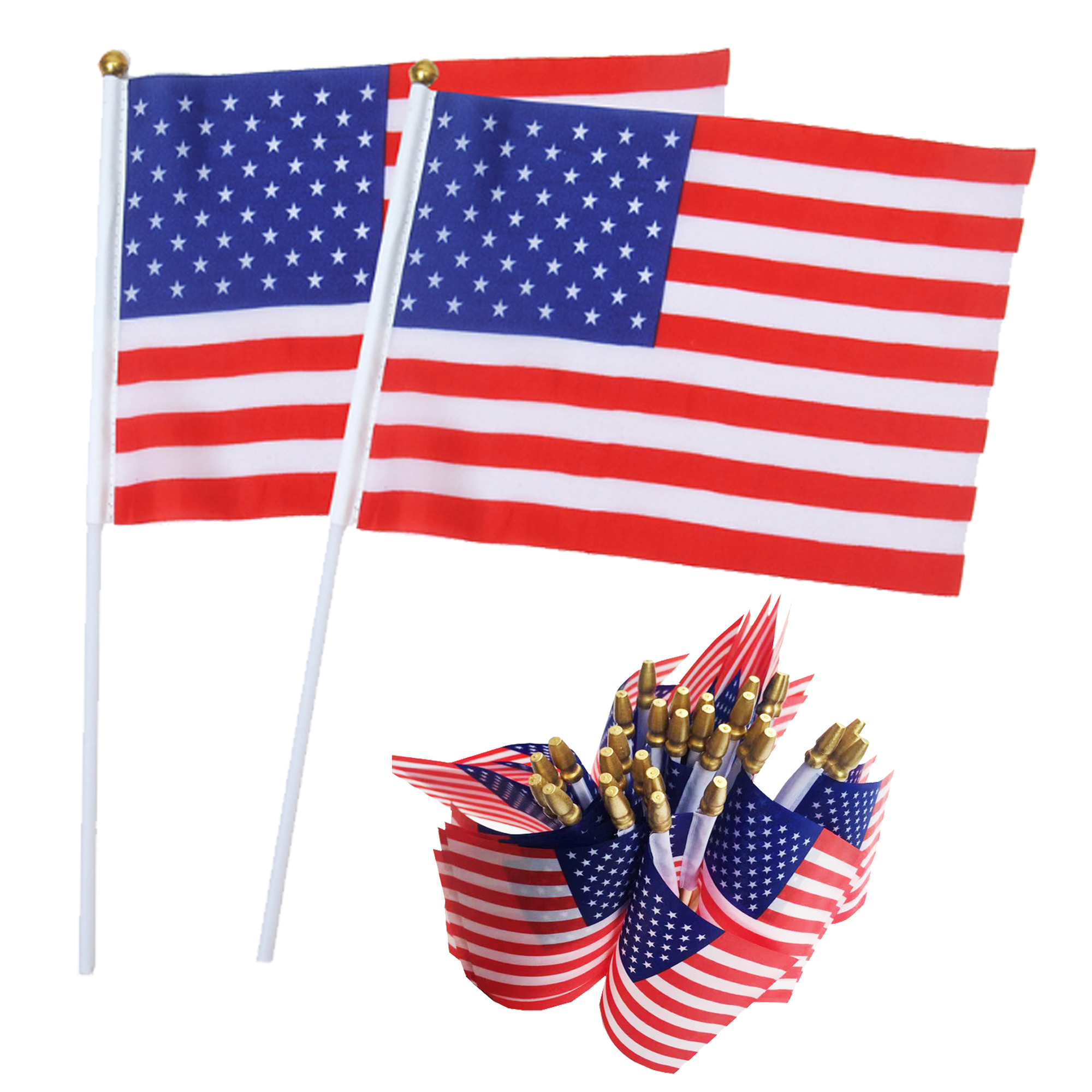 Outdoor 5.6"x8.3" American Flag Small With Plastic Stick