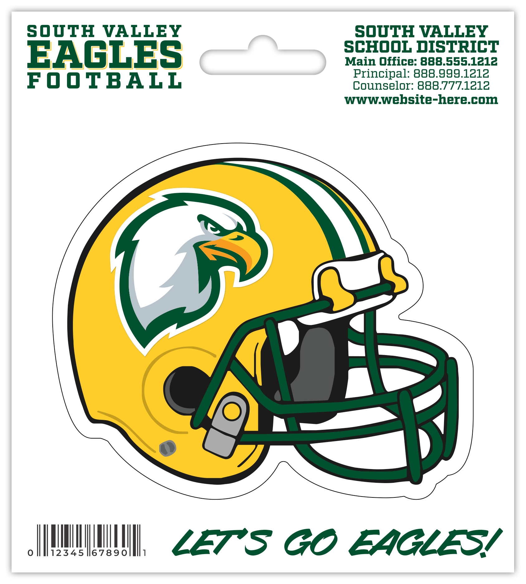 Magnet - 4.5x3.8125 Football Helmet Magnet Punch-Out Hanger (5.375" x 6") - 25 mil. 2