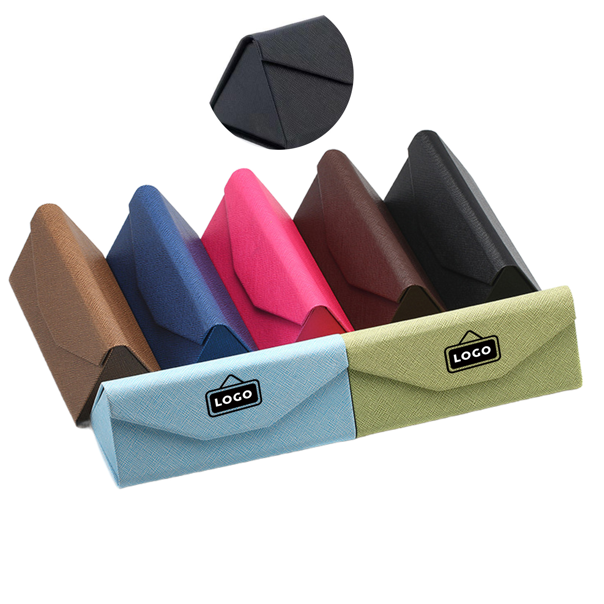 MOQ 50 Compact PU Leather Sunglasses Case with Protective Design 3