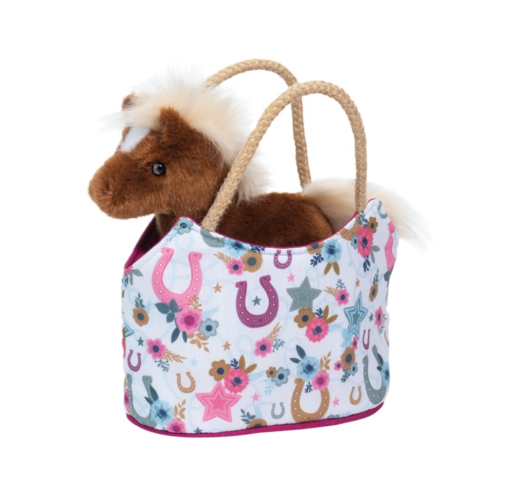 Boho Horseshoe Sak w/Chestnut Horse Stuffed Animal 2