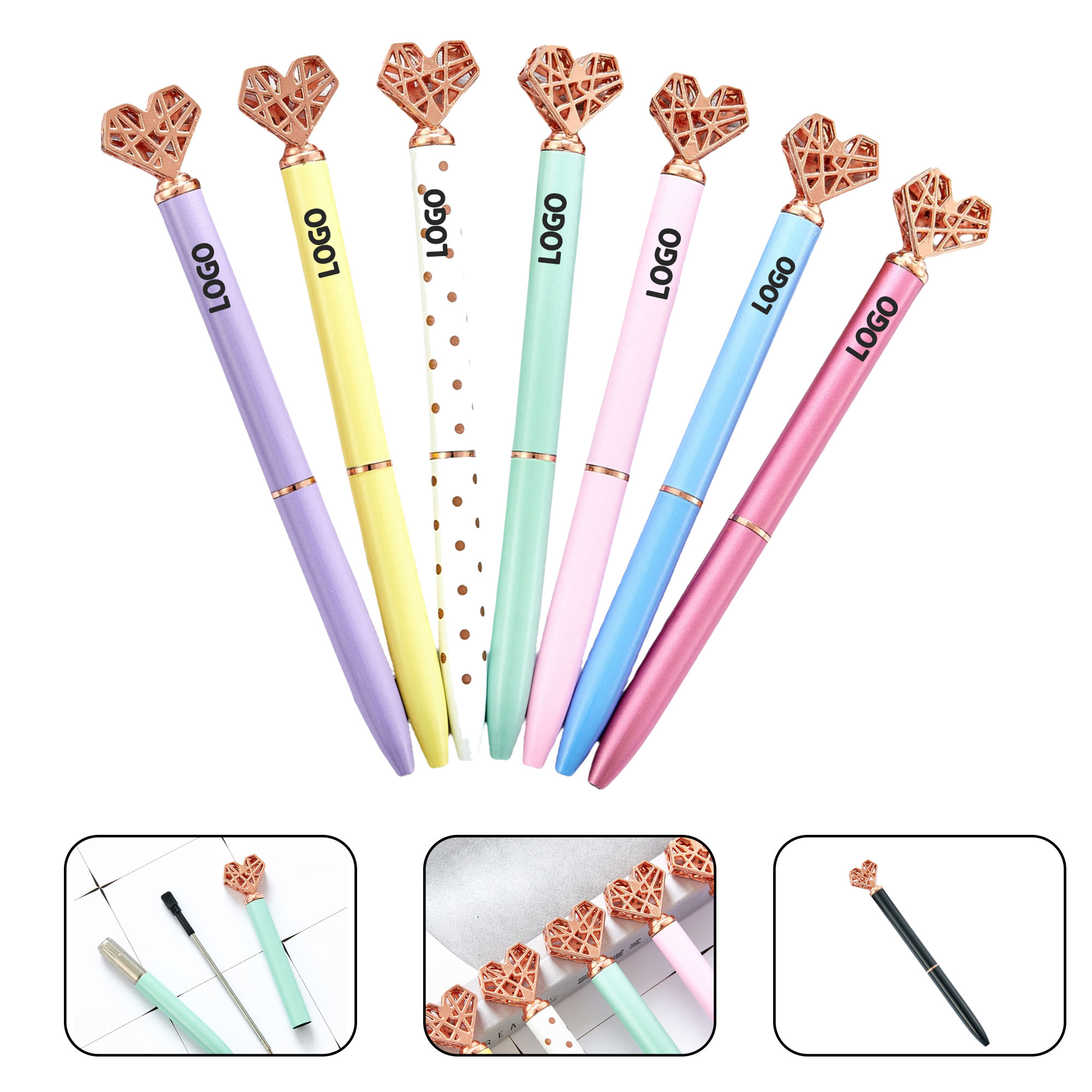 Customized Heart-Shaped Ballpoint Pens 3
