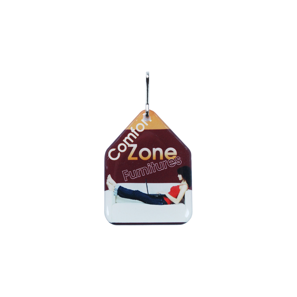 Zipper Pull Charms / Tag with single sided custom shape from 1.1 - 2 Sq. In. 3