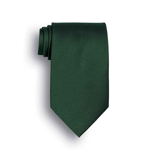 Hunter Green Polyester Satin Tie 2