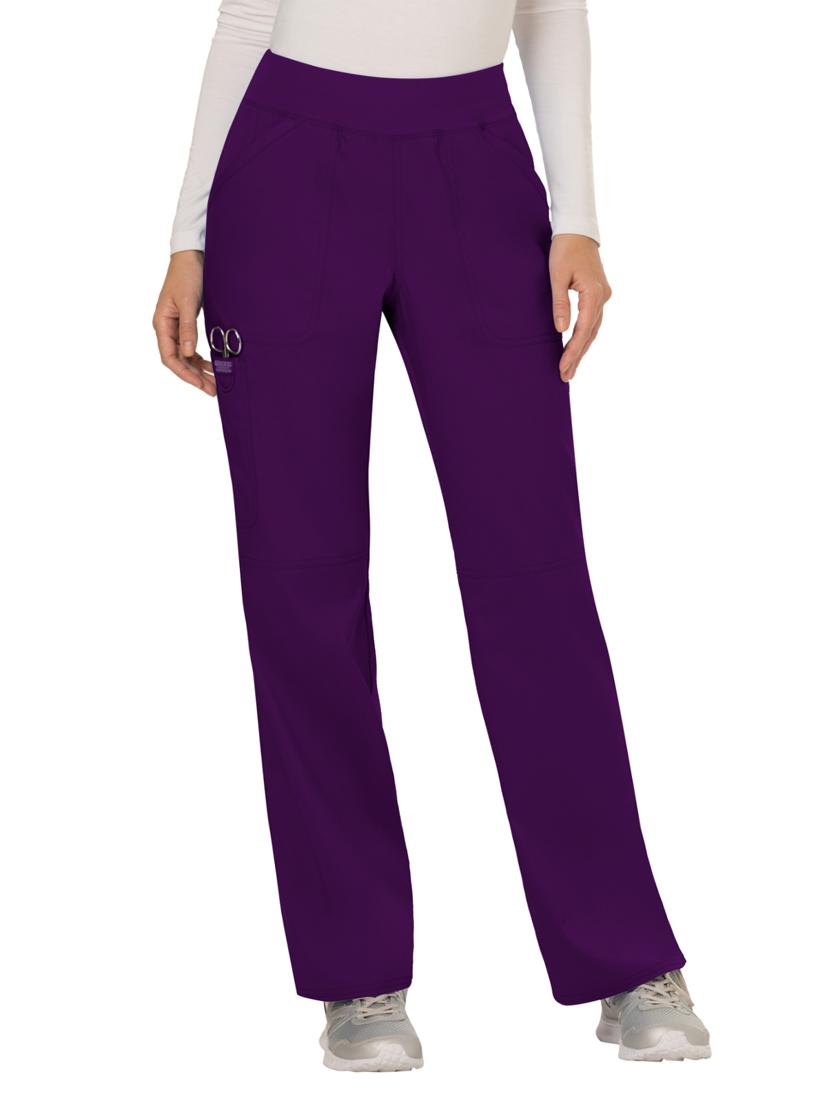 Cherokee - Workwear Revolution - Women's 4-Pocket Mid Rise Straight Leg Pull-on Pant 25