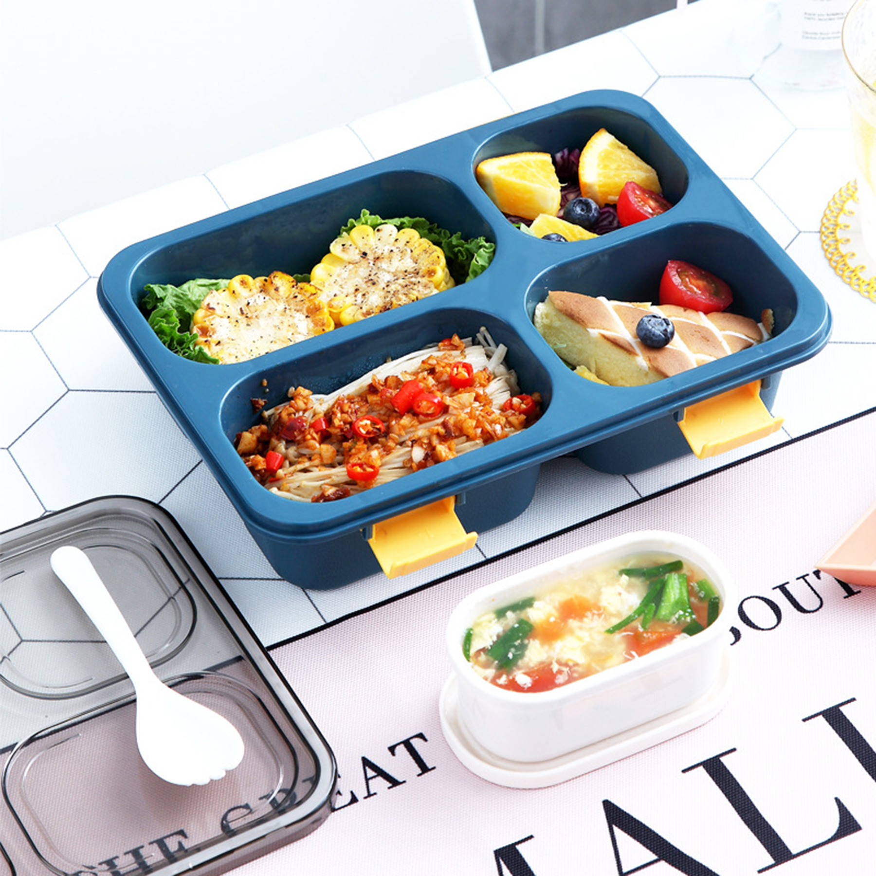 4 Compartment Containers Lunch Box 3