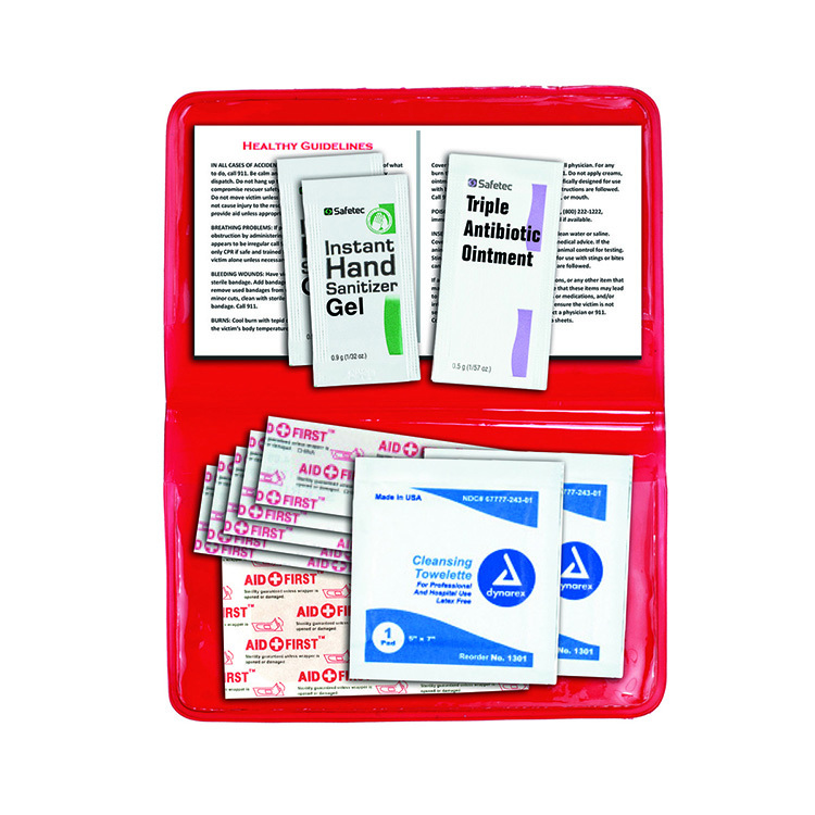 "Delilah" 12 Piece First Aid Kit In Colorful Vinyl Pouch 25