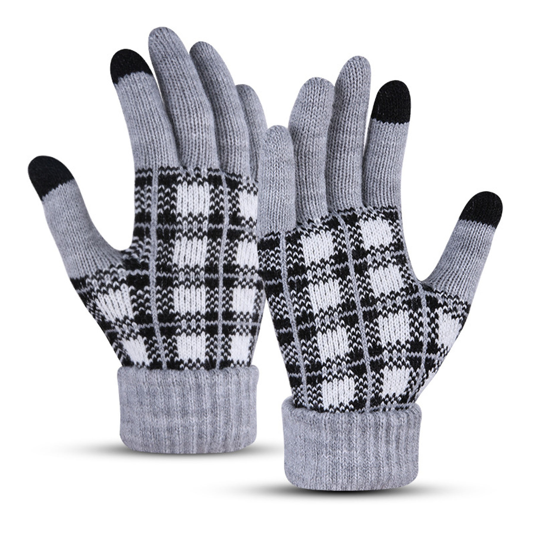 Winter Plaid Fleece-Lined Gloves 8