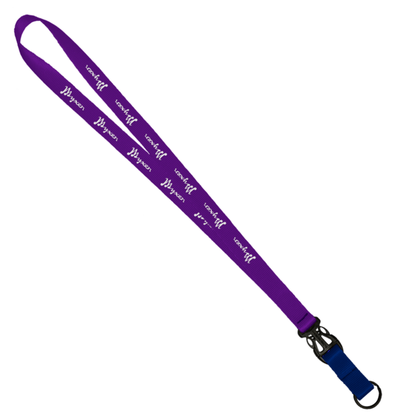 3/4" Multi color (Top and bottom) Nylon Lanyard with Plastic Slide Buckle R 169