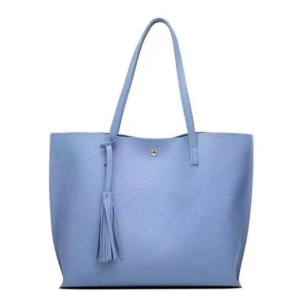 PU Leather Tote Shoulder Bag, custom tote bag with logo imprint 6