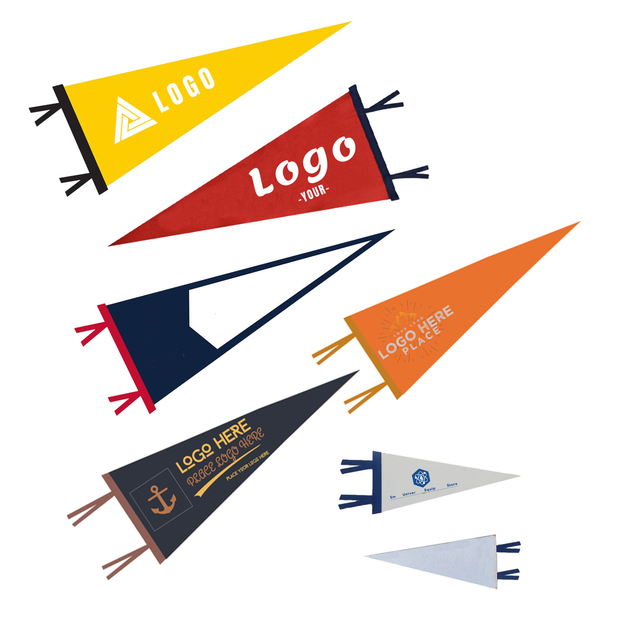 12"*30" Single Side Custom Triangle Felt Flag 3