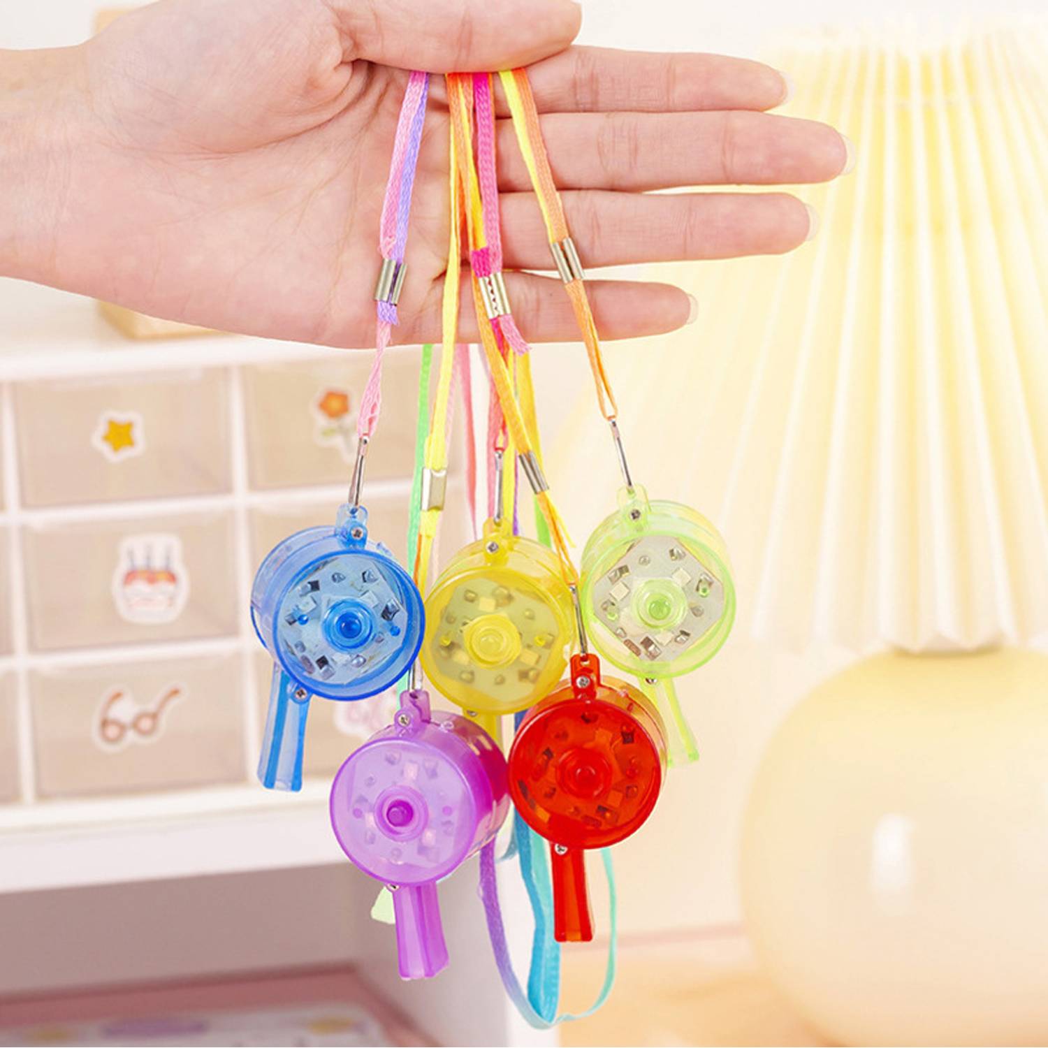 LED Light Up Whistles w/ Lanyard 6