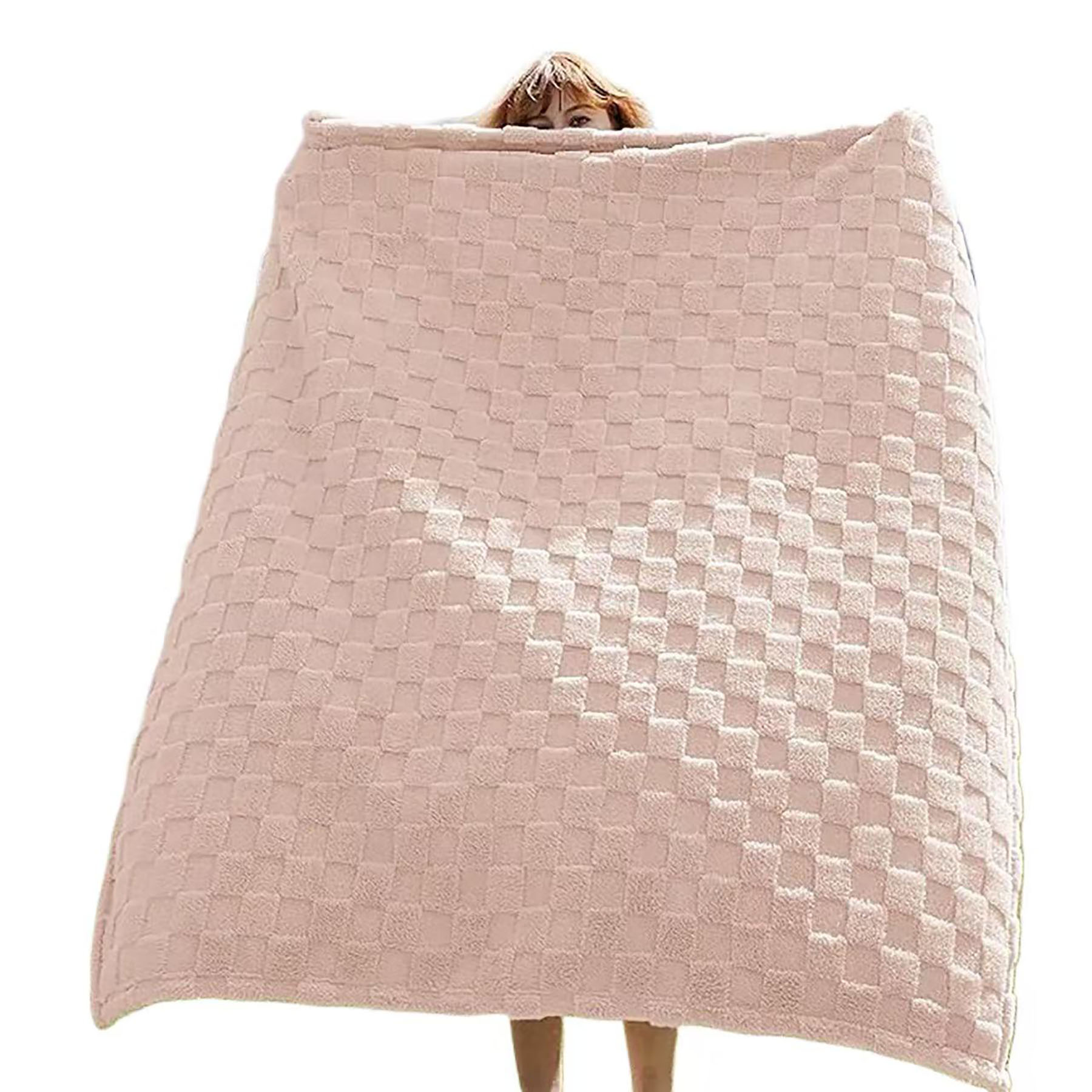 Checkered Fleece Throw Blanket 16