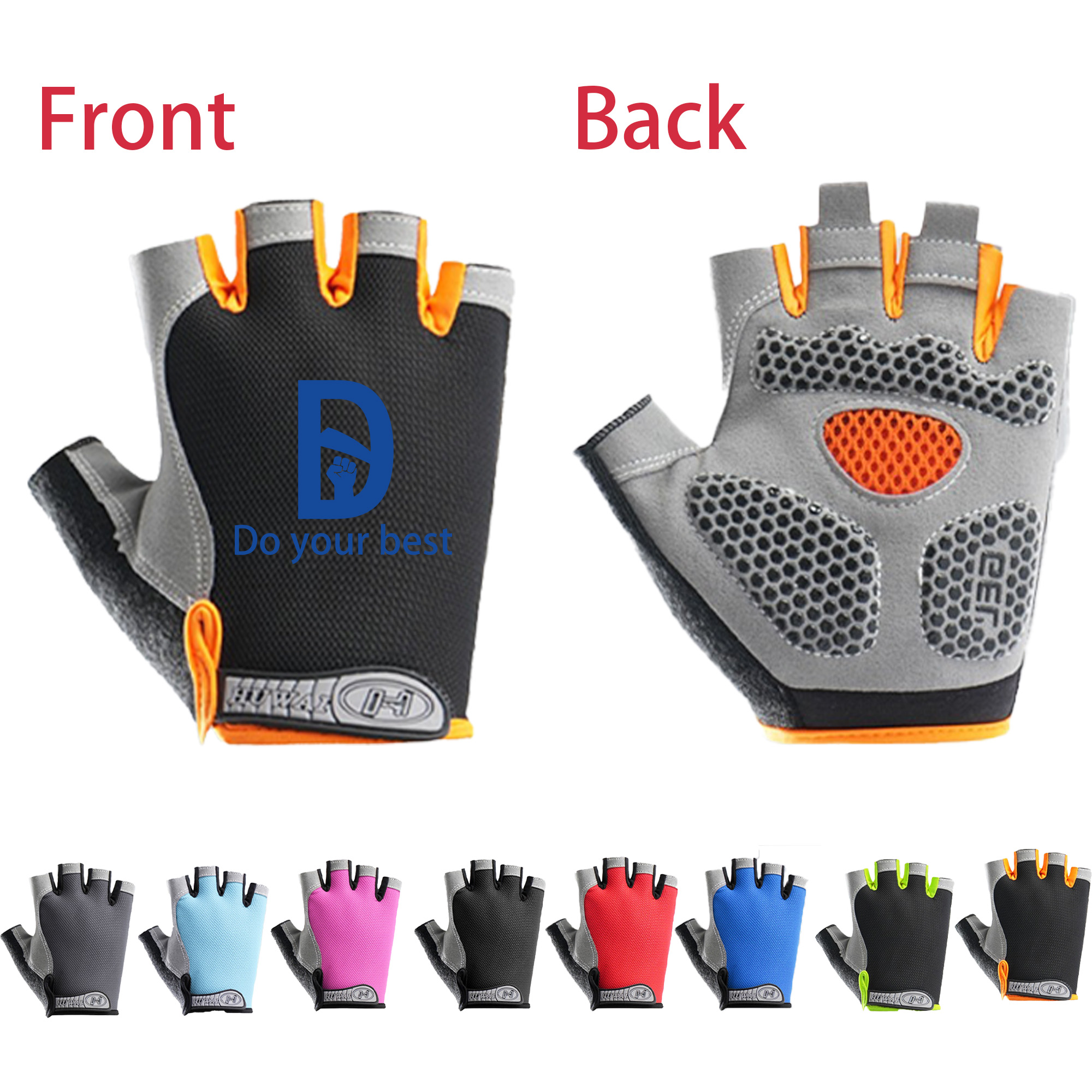 Breathable Snug Fit Sports Protective Fingerless Gloves 2