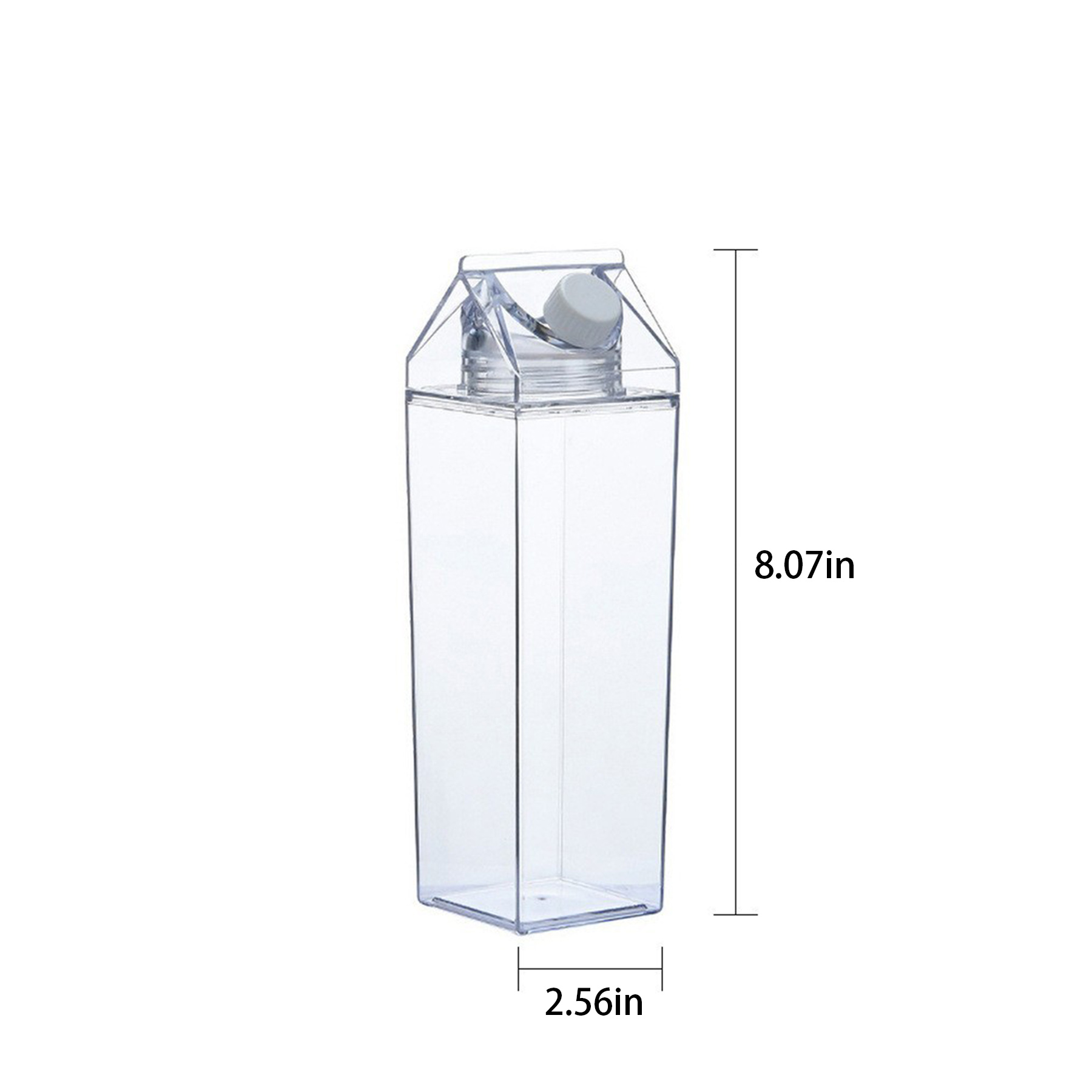 17oz Clear Plastic Square Milk Jug 3