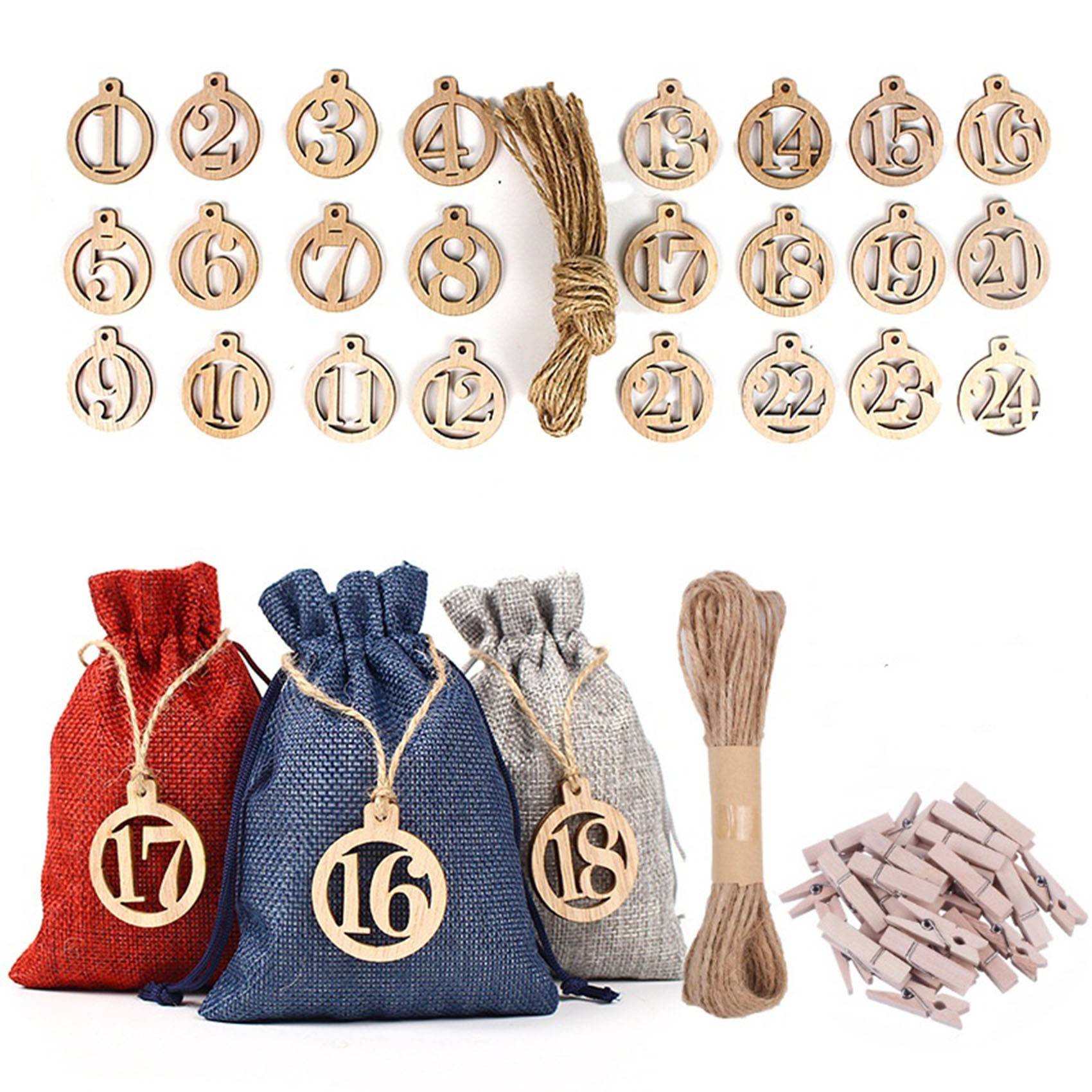 Christmas Advent Calendar Decorations 24 Days Gift Bag 6