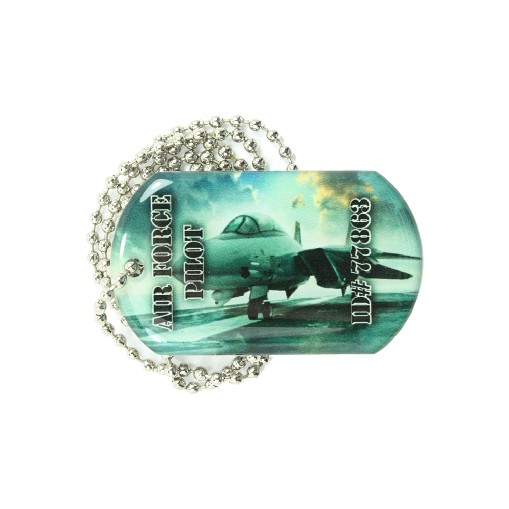 Dog Tag pendant with ball chain necklace (Double Sided) 4