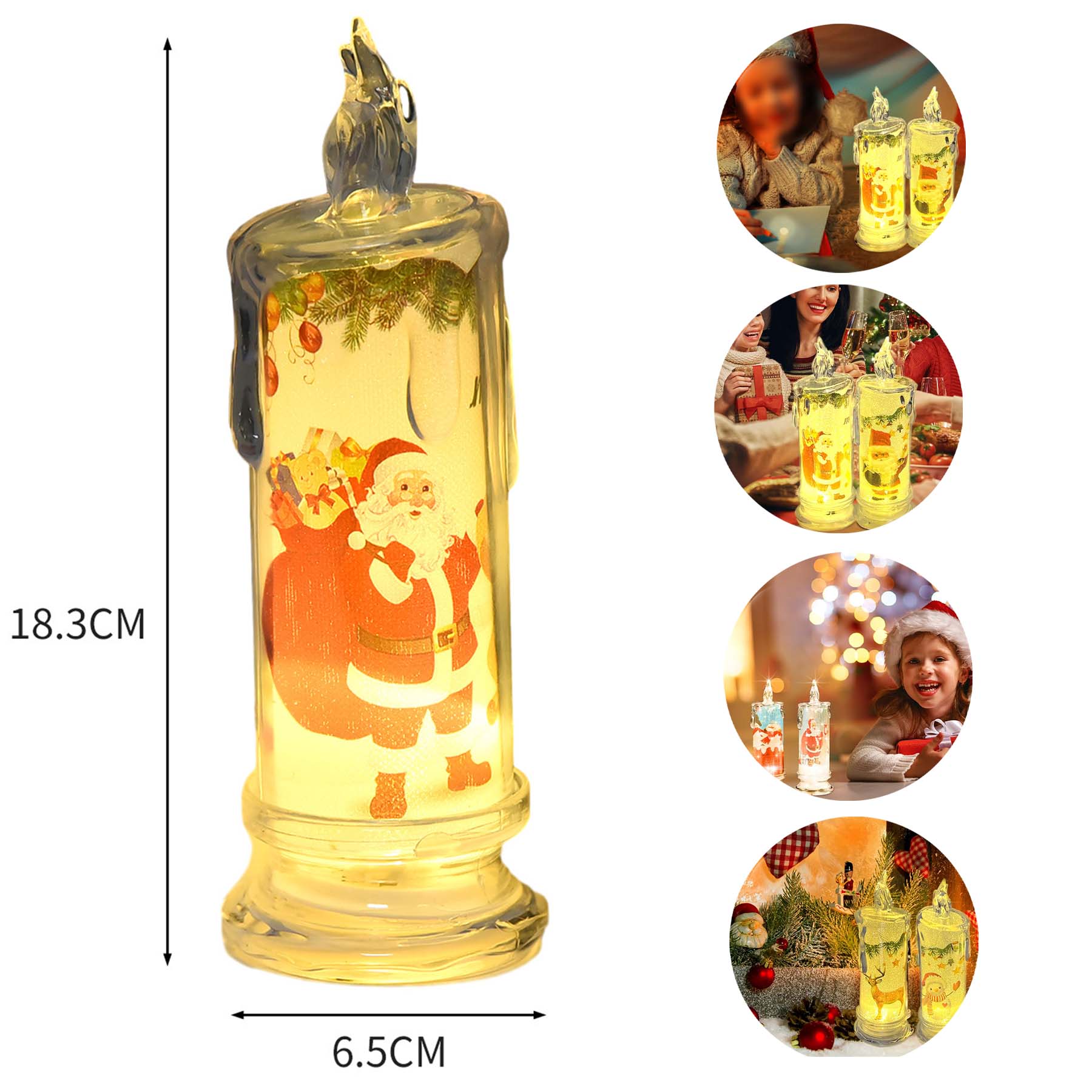 Christmas Flameless White Candles 2
