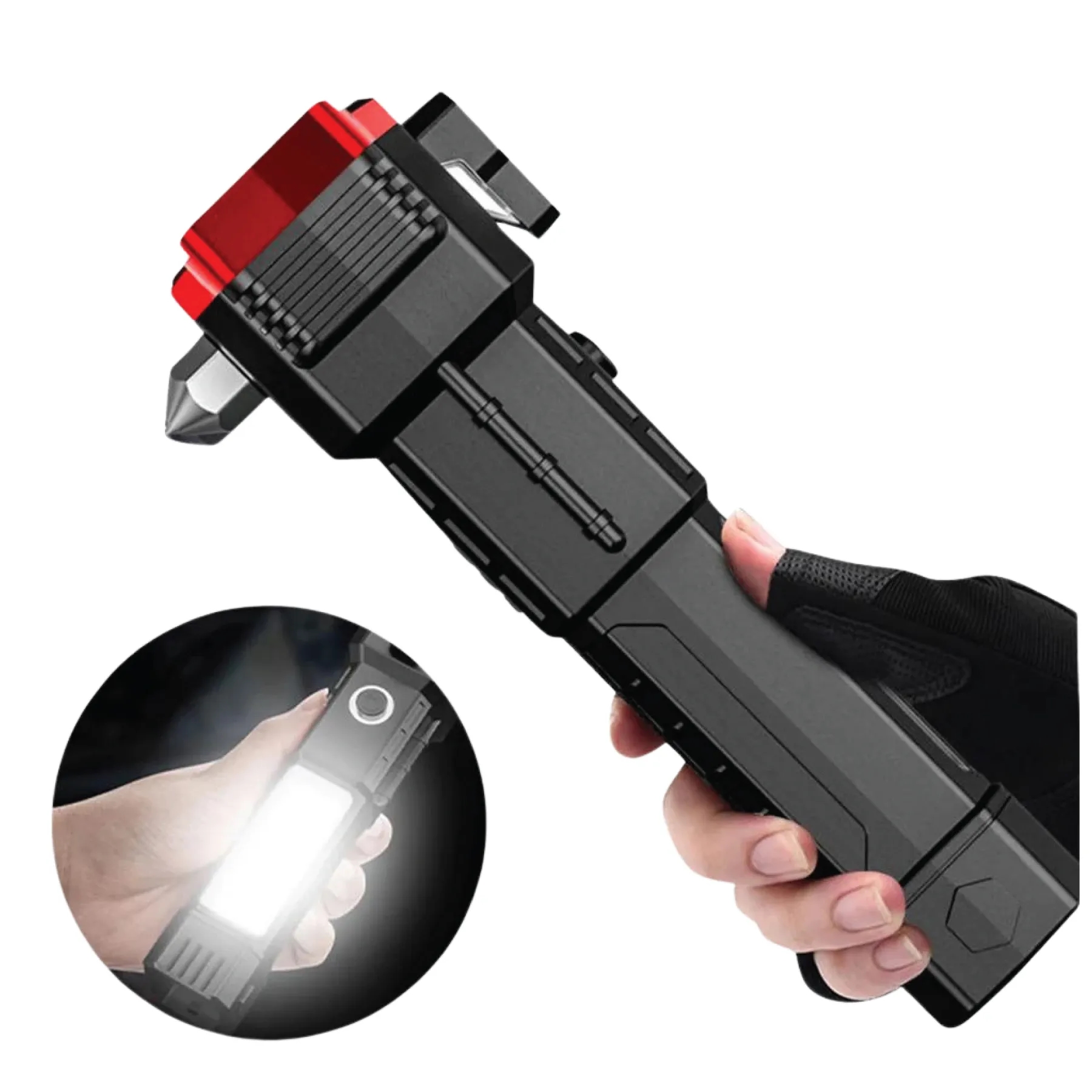 Multifunction Car Escape Tool w/LED Flashlight and Powerbank 7
