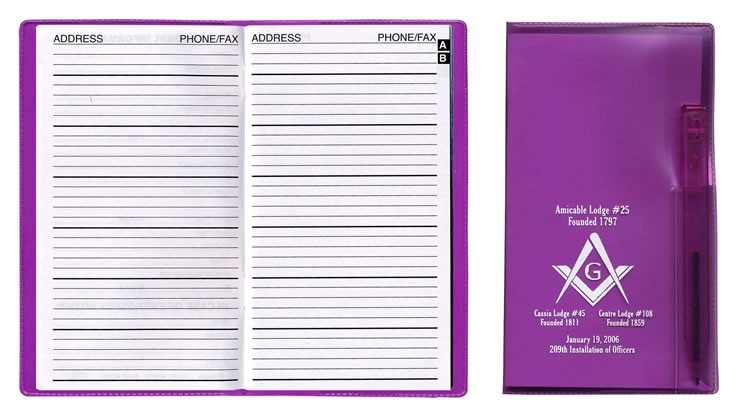 Translucent Vinyl Cover Address Book with Flat Pen 7