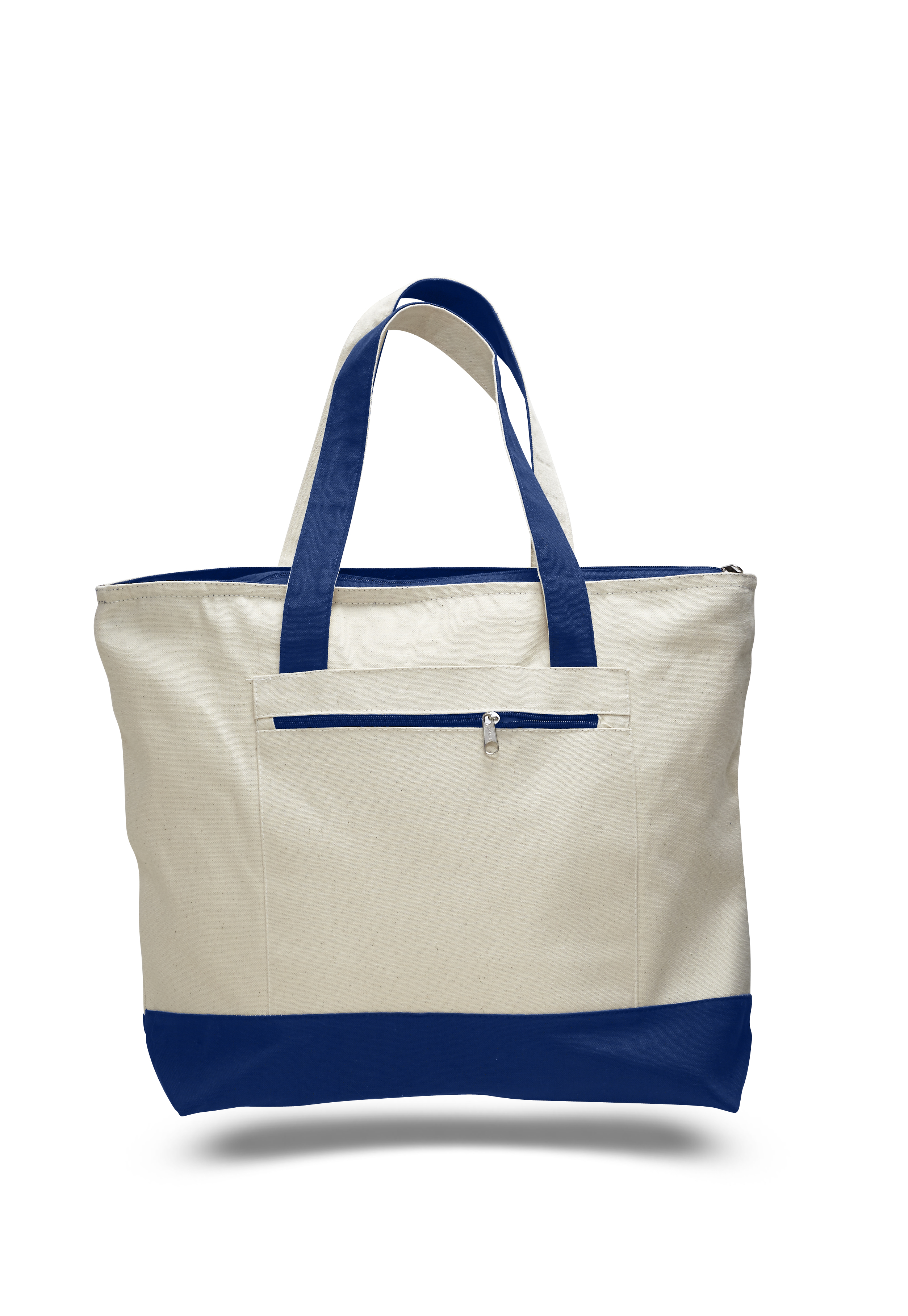 Heavy 12 oz. Cotton Canvas Zipper Tote - Colors, custom tote bag with logo imprint 4
