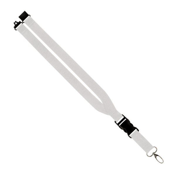Maverick 1" Polyester Lanyard w/ Slide Buckle Release, Silver Metal Oval & Convenience Release 20
